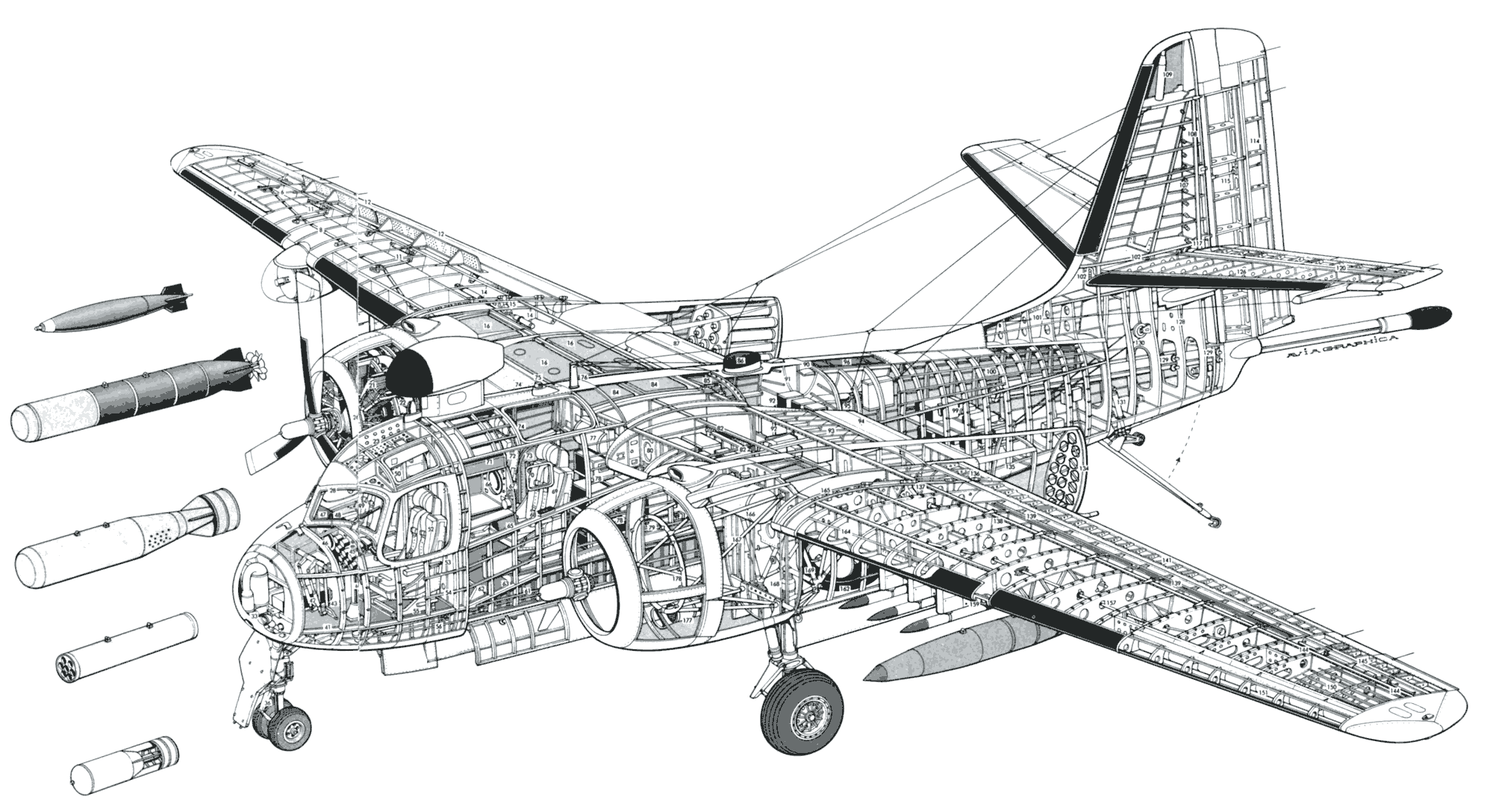 Grumman S-2 Tracker cutaway