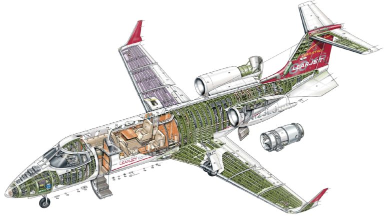 Business jet Cutaway Drawings in High quality