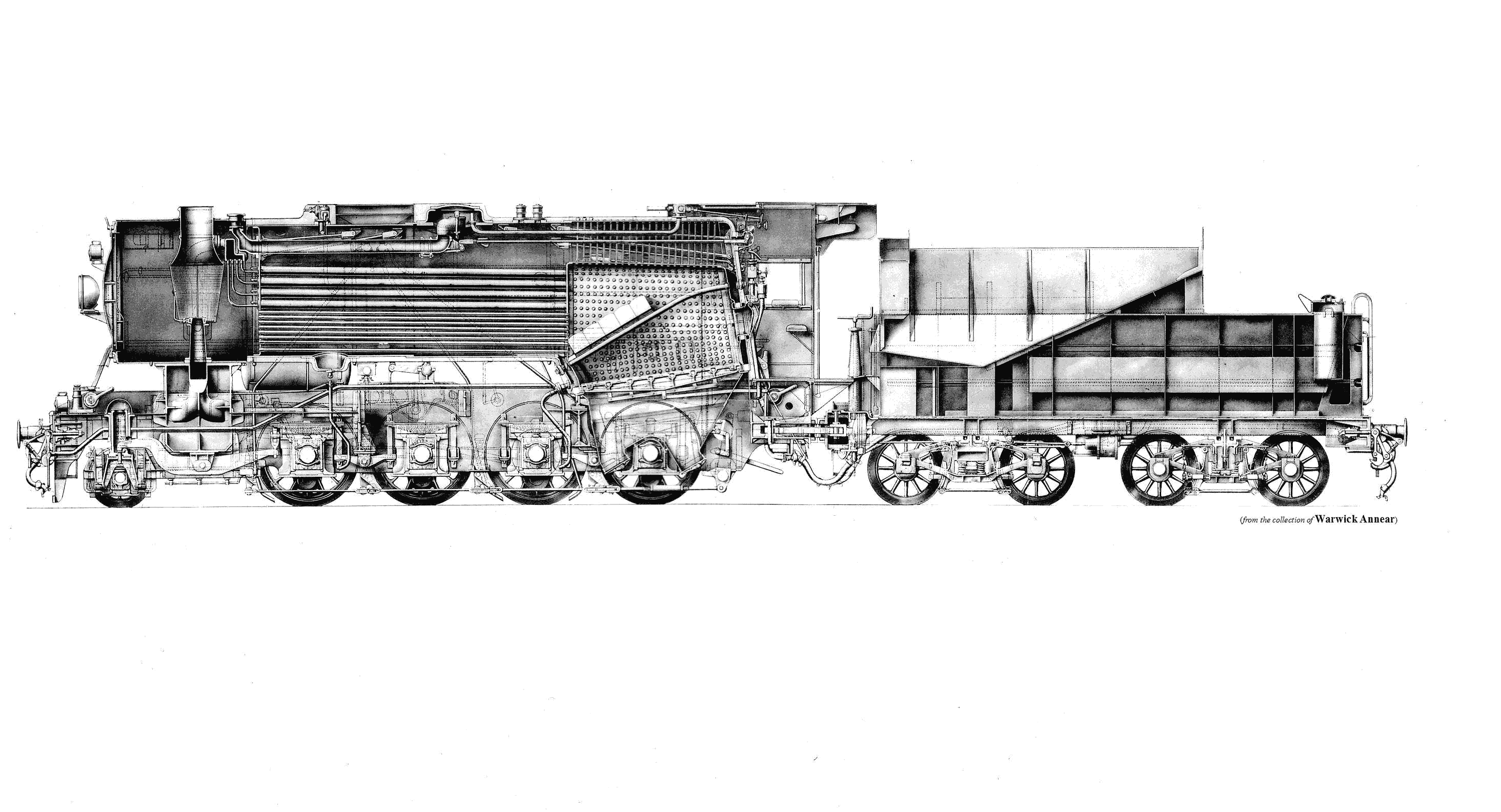 Liberation class 2-8-0 locomotive cutaway