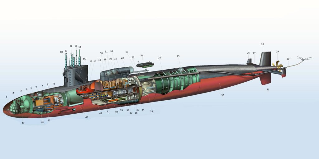 Sturgeon-class submarine Cutaway Drawing in High quality