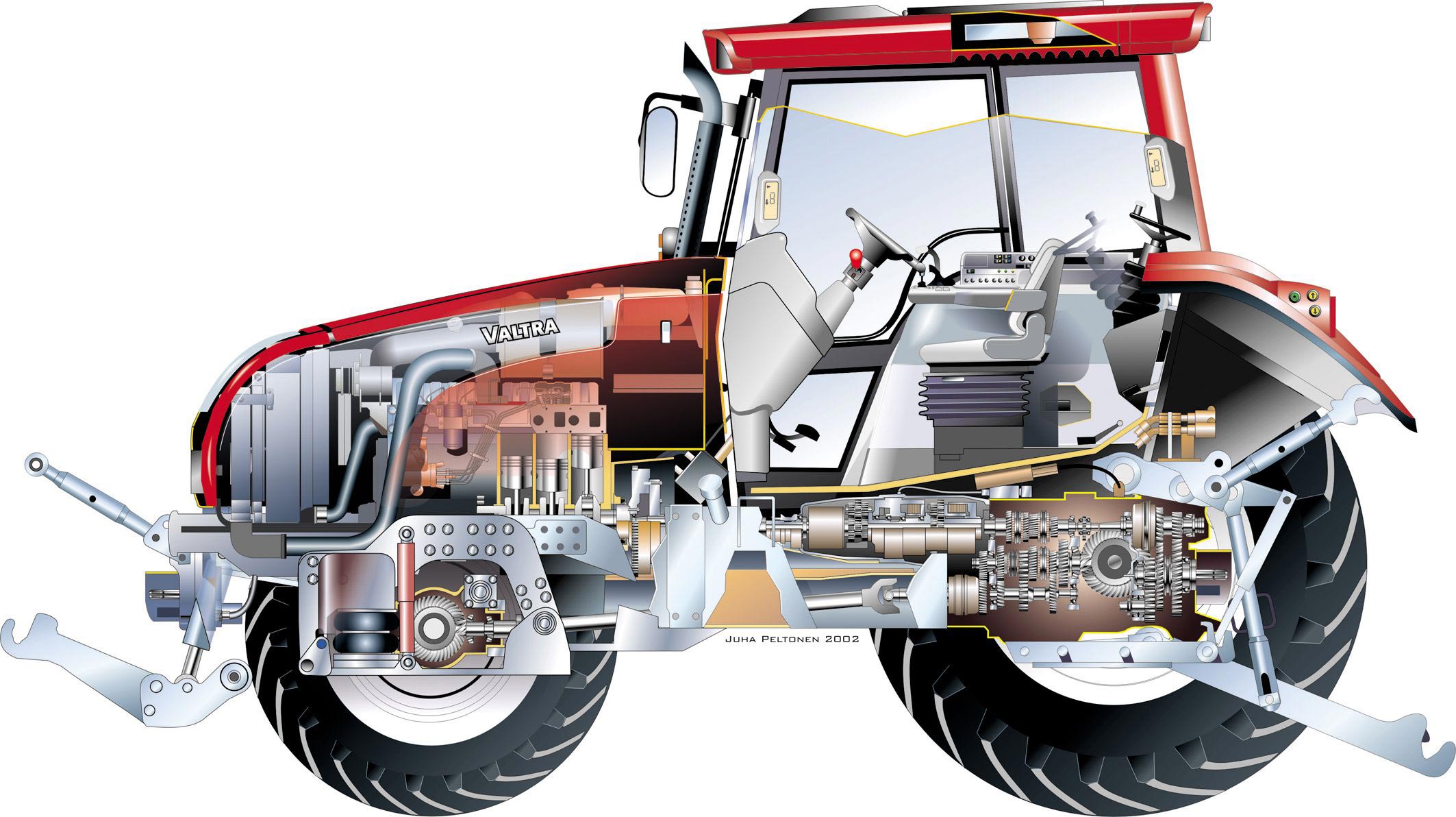 Valtra tractor cutaway