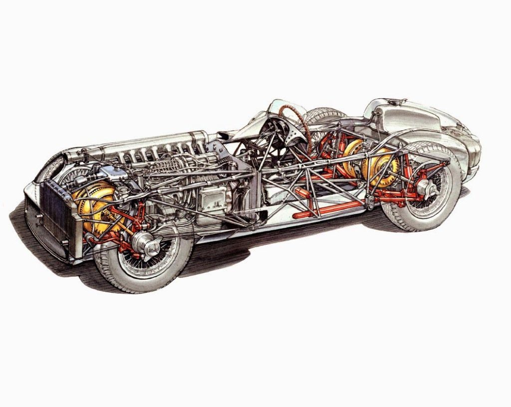 Mercedes Benz Slr Cutaway Drawing In High Quality