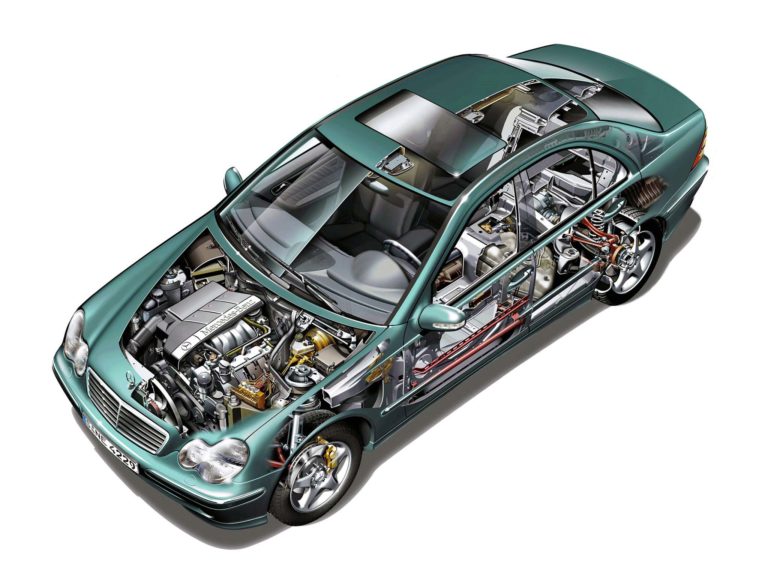 Mercedes Benz C Class C Cutaway Drawing In High Quality