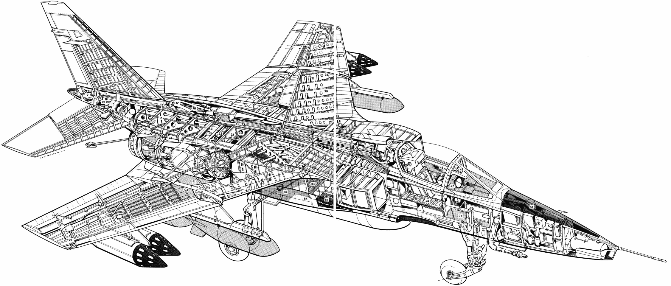 SEPECAT Jaguar cutaway drawing