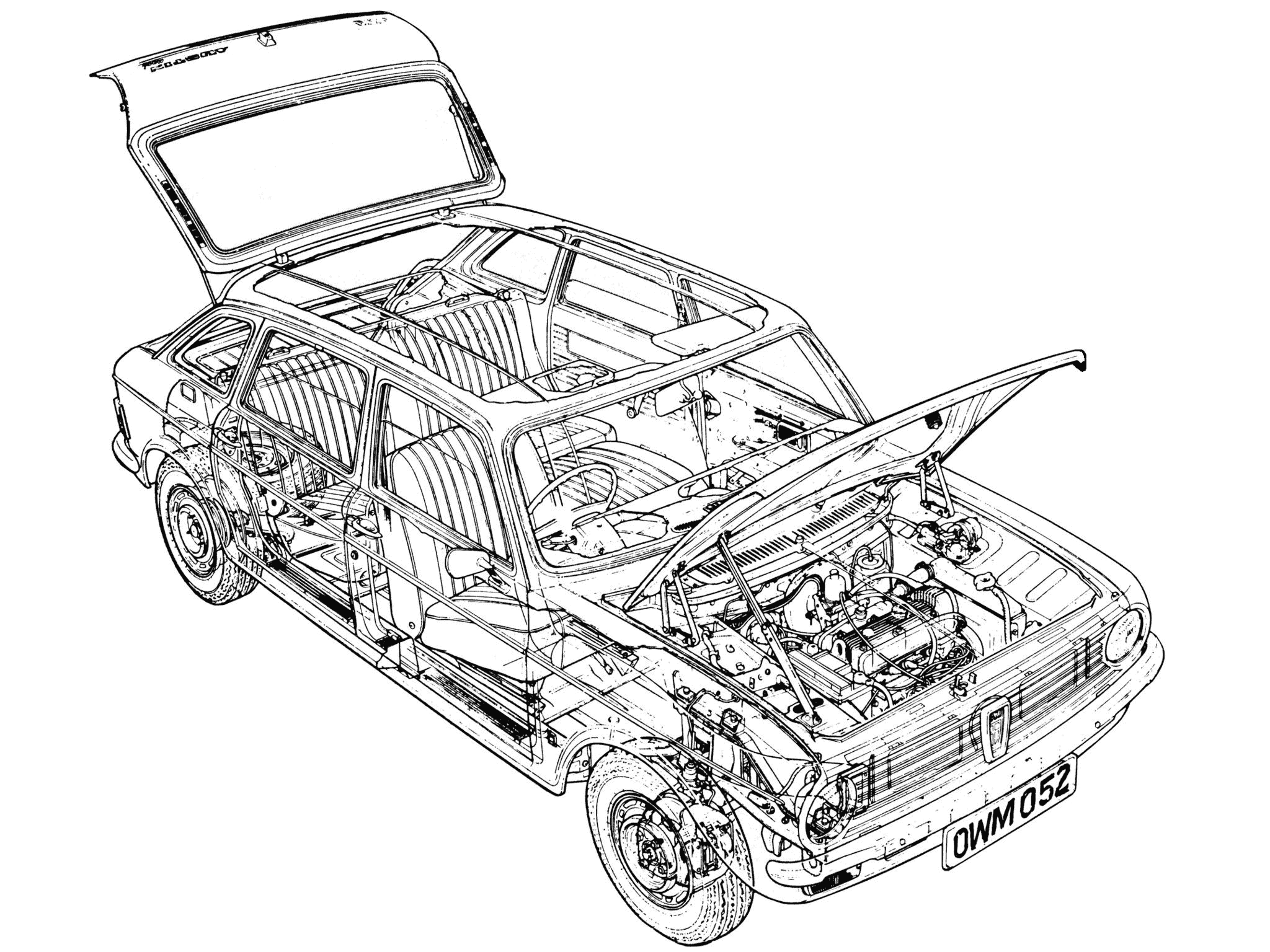 Austin Maxi cutaway drawing