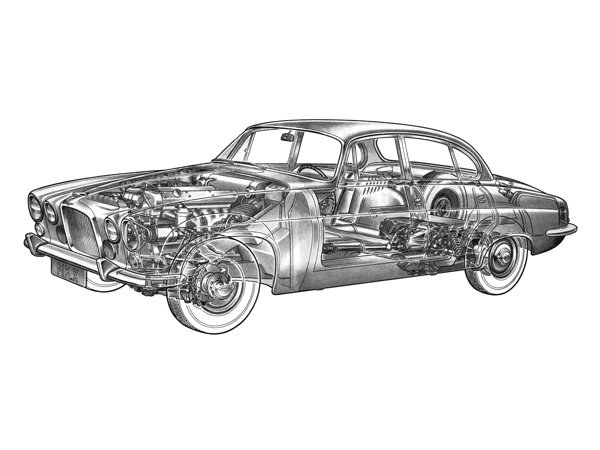 Jaguar Mark X cutaway drawing