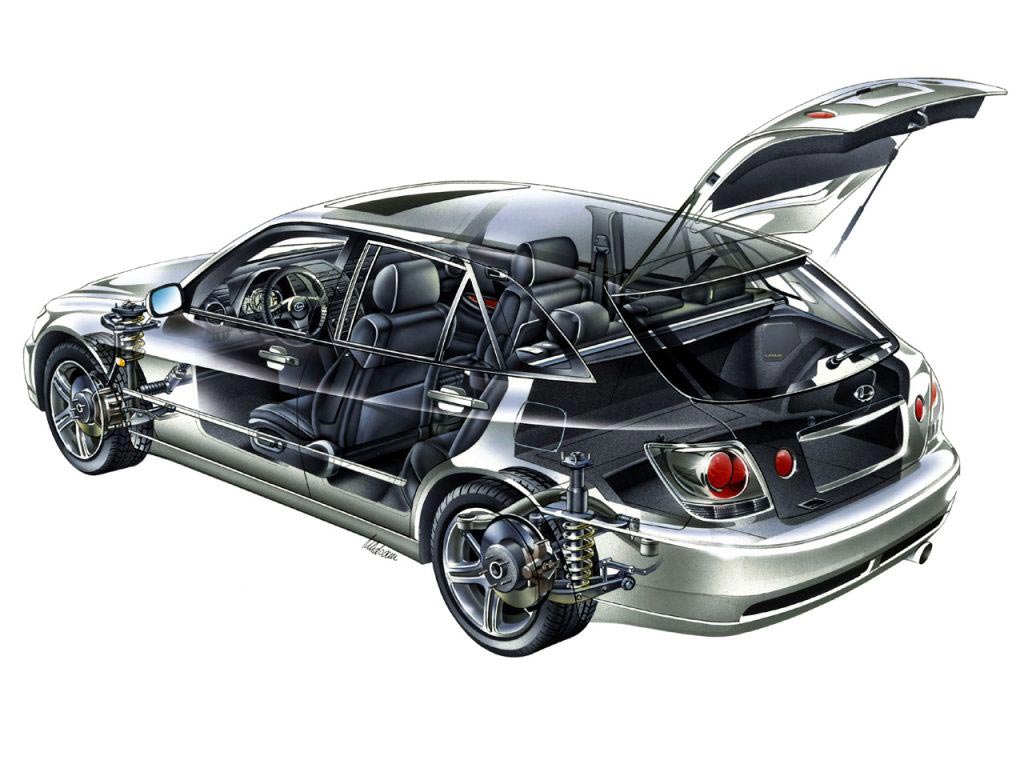 Lexus IS 300 cutaway drawing