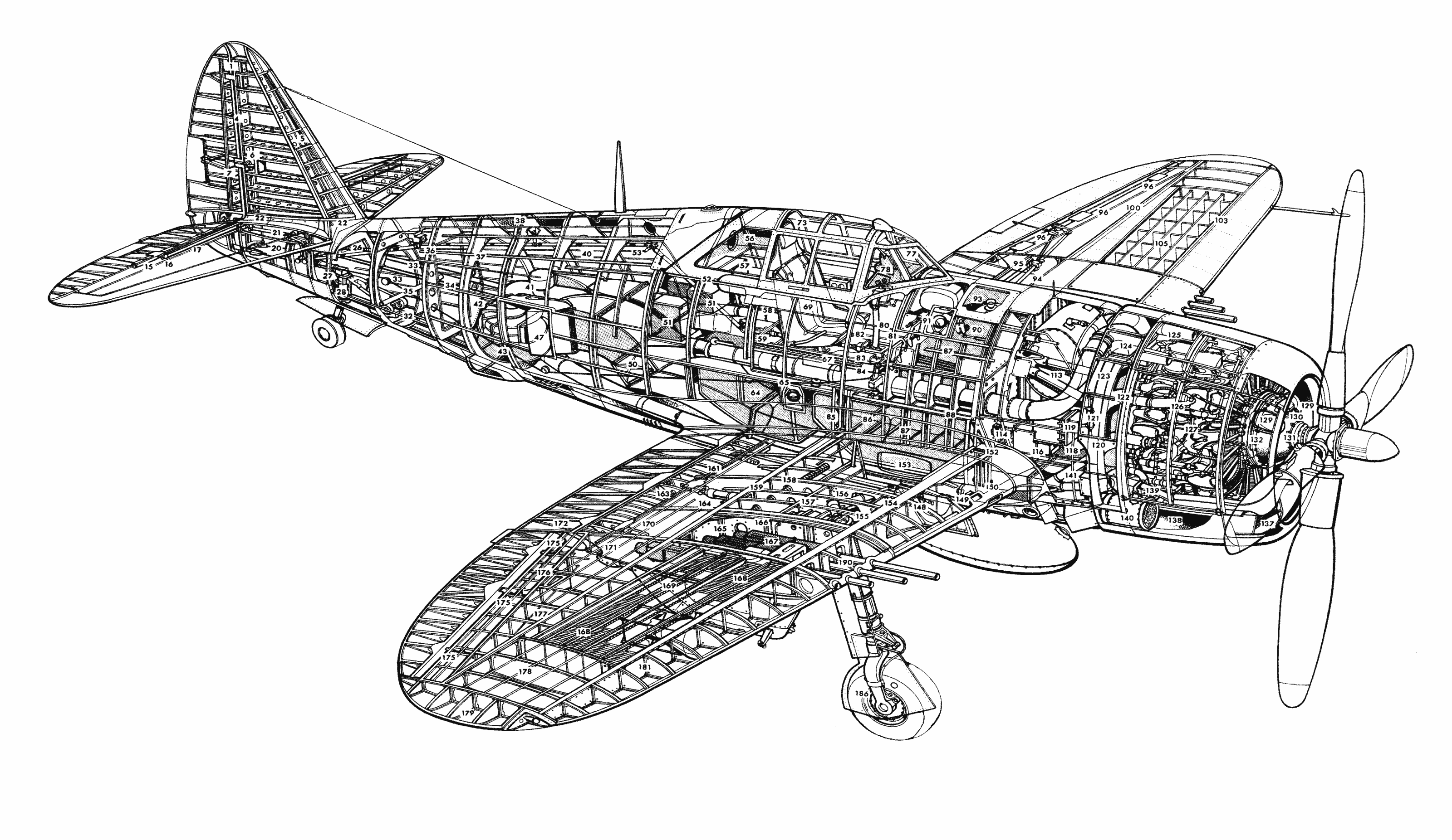 P-47 Thunderbolt cutaway drawing