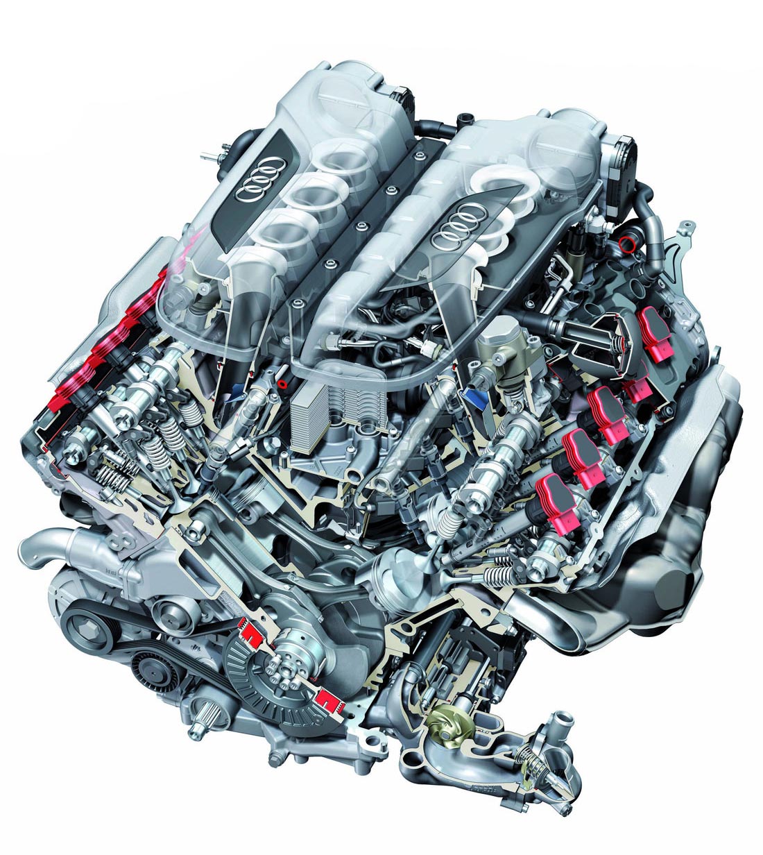Audi R8 V10 Engine 5 2 Liter Cutaway Drawing In High Quality