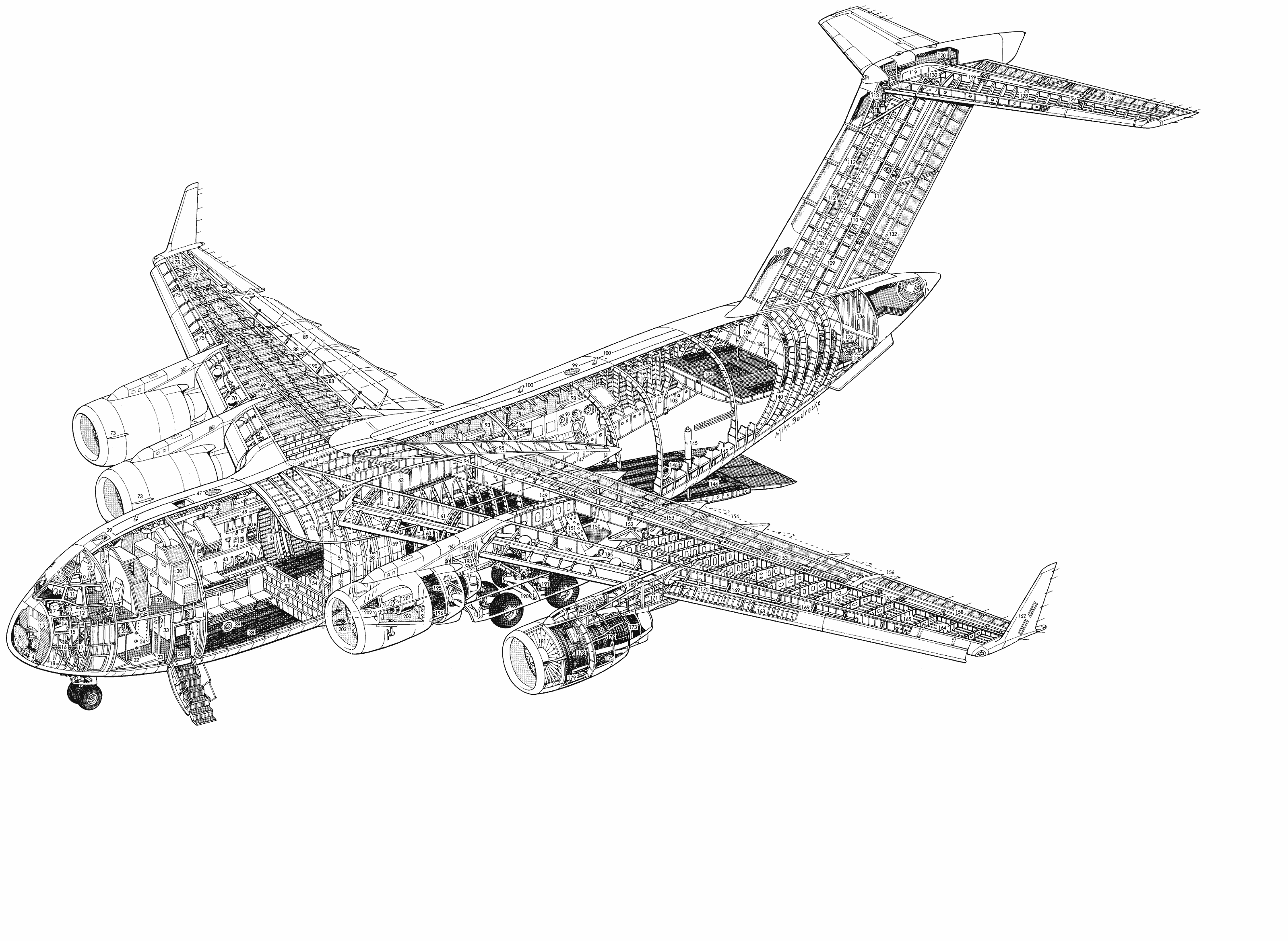 Boeing C-17 Globemaster III cutaway drawing