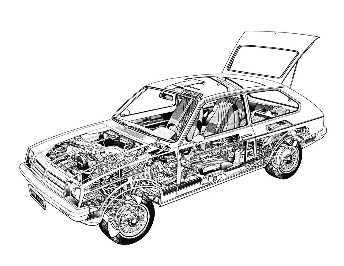 Chevrolet Chevette cutaway drawing