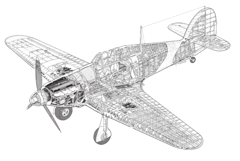 Hawker Cutaway Drawings in High quality