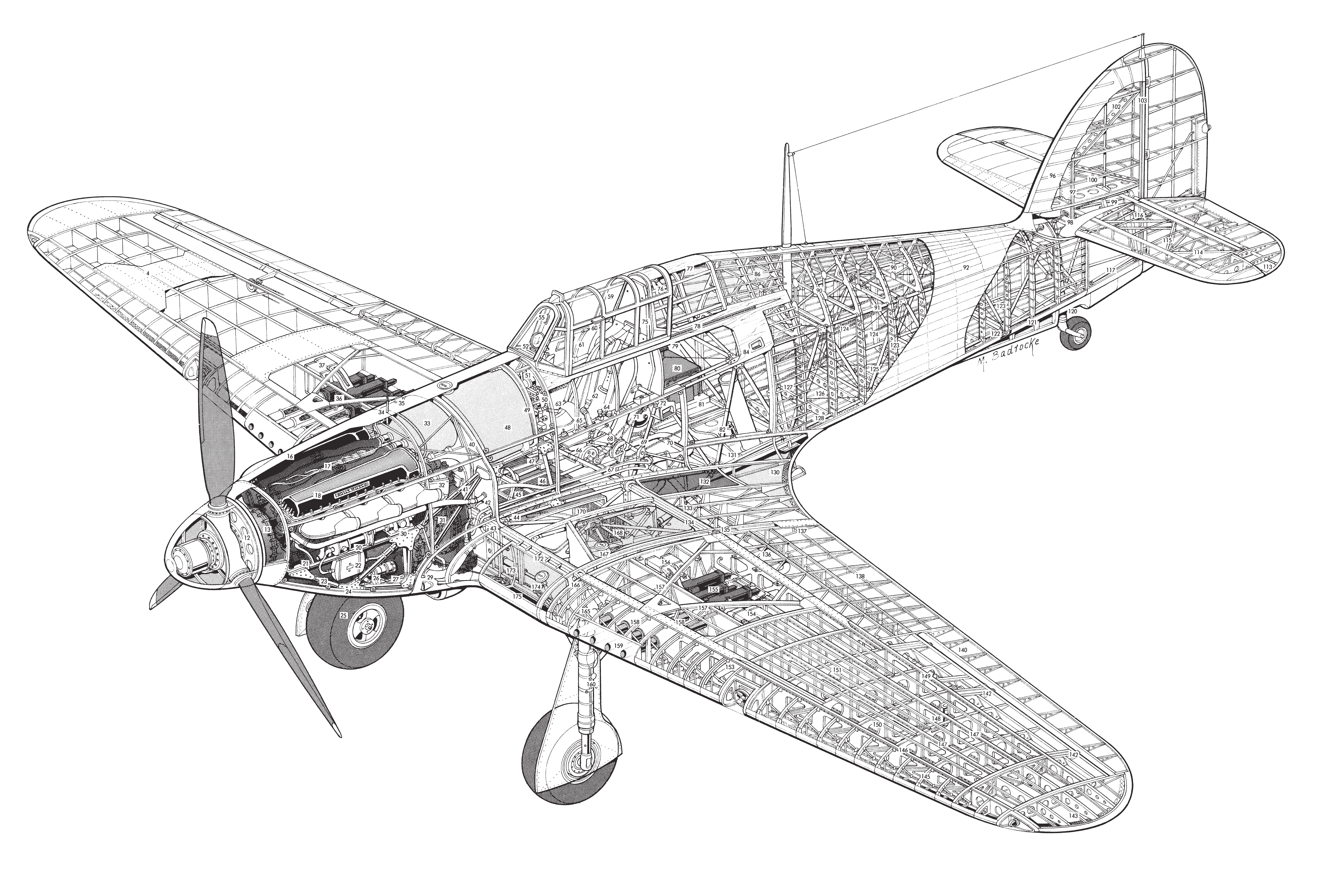 Hawker Hurricane cutaway drawing