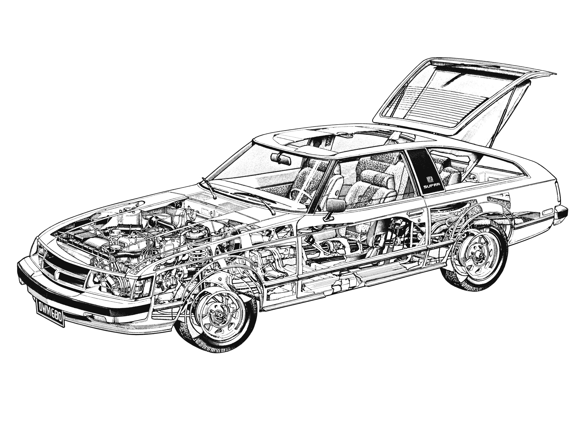Toyota Celica Supra cutaway drawing