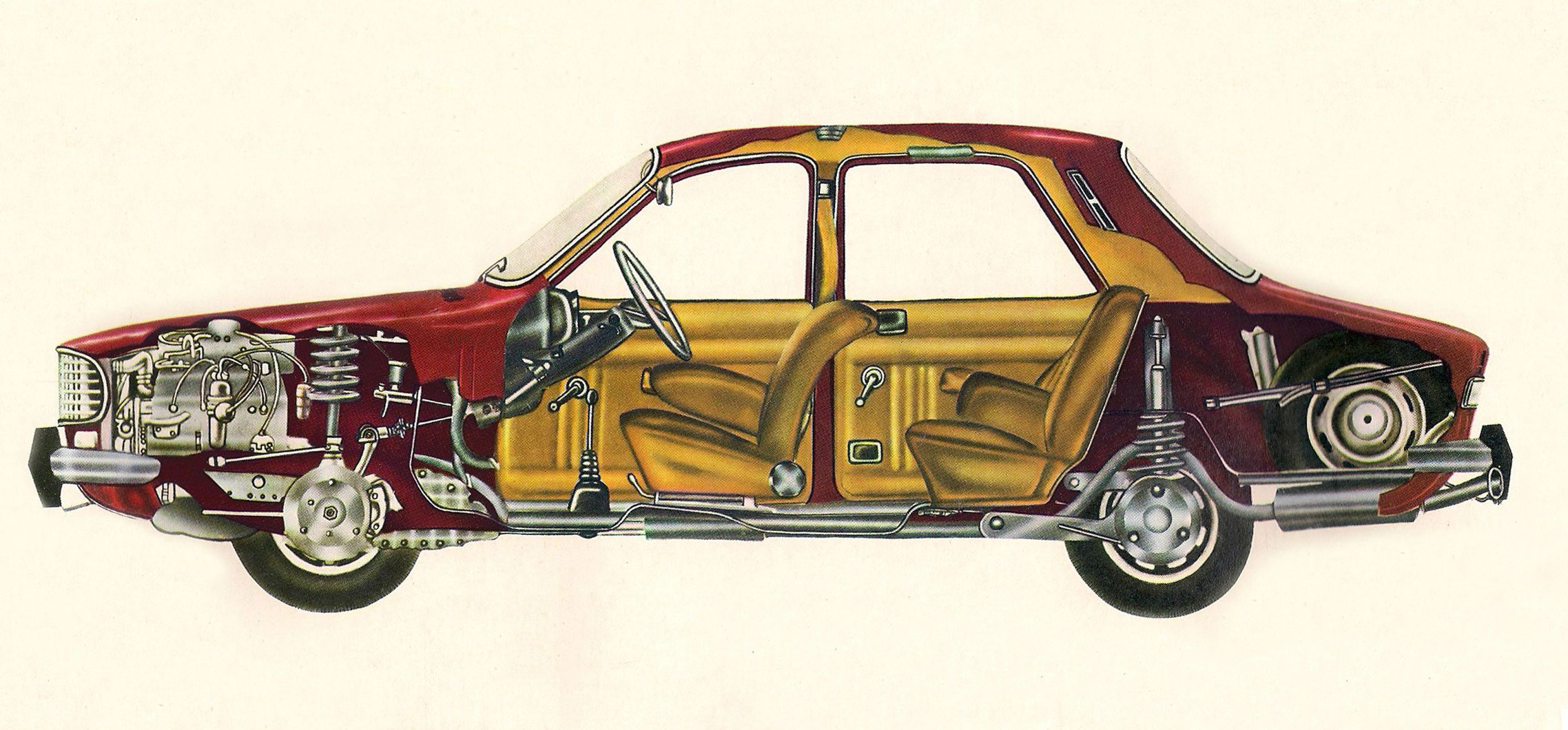 Dacia 1300 cutaway drawing