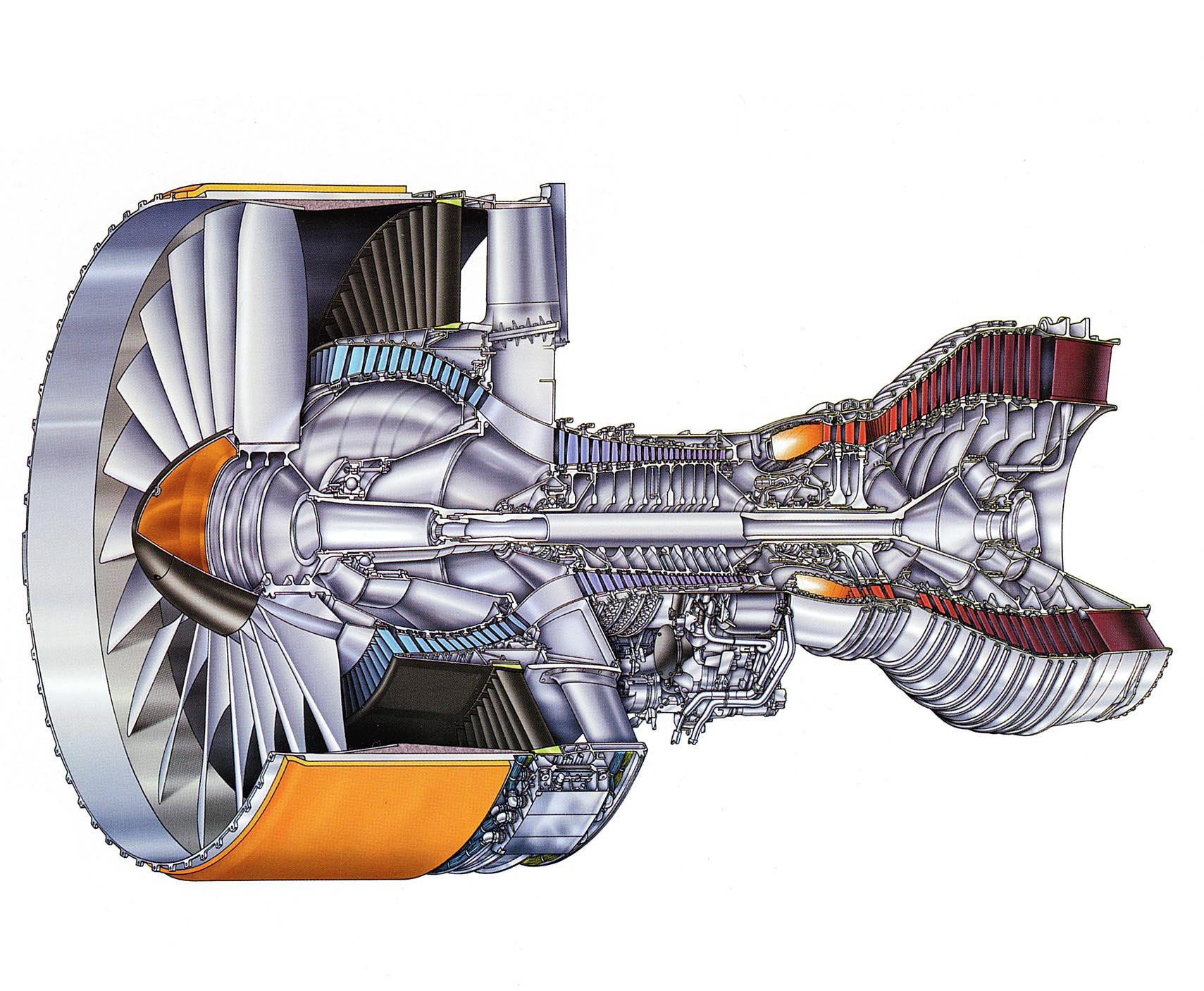 Pratt & Whitney PW4000 cutaway drawing