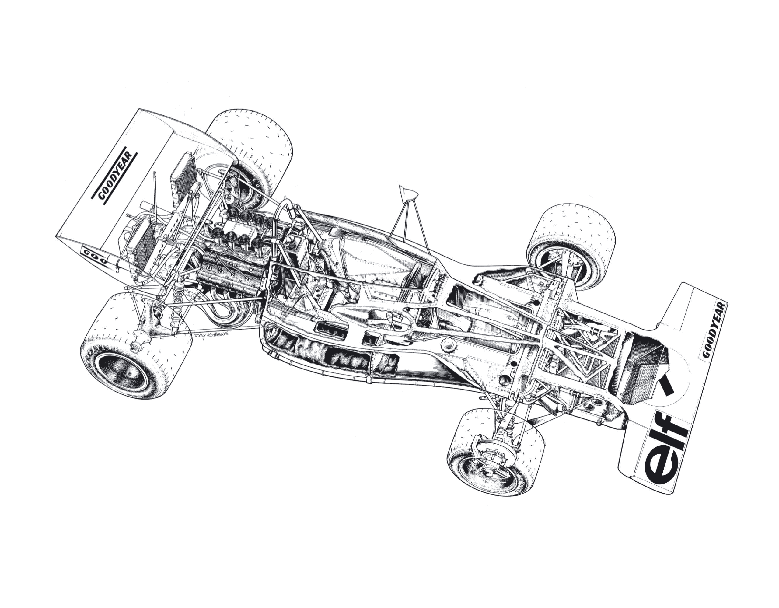 Tyrrell 001 cutaway drawing