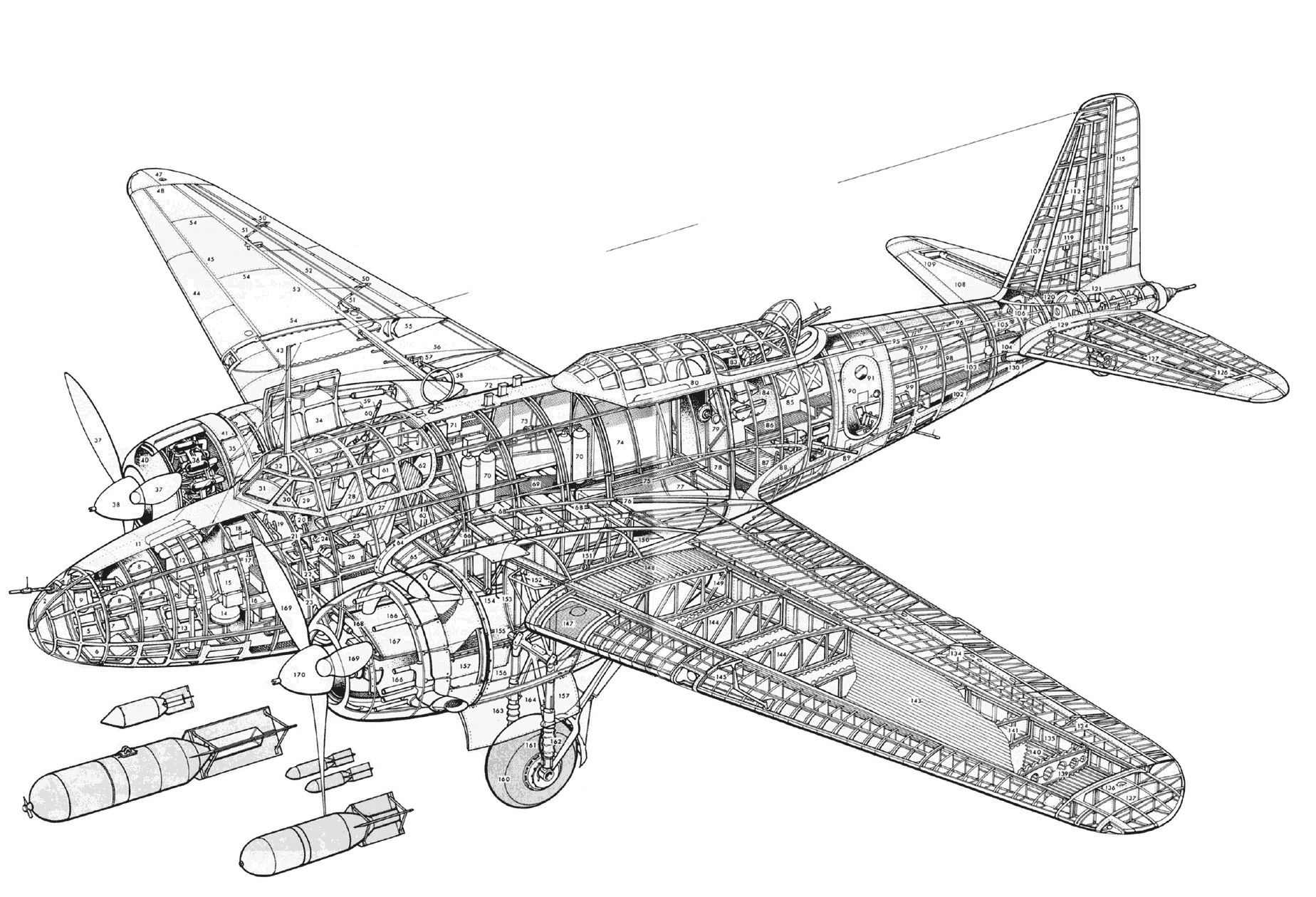 Mitsubishi Ki-21 cutaway drawing