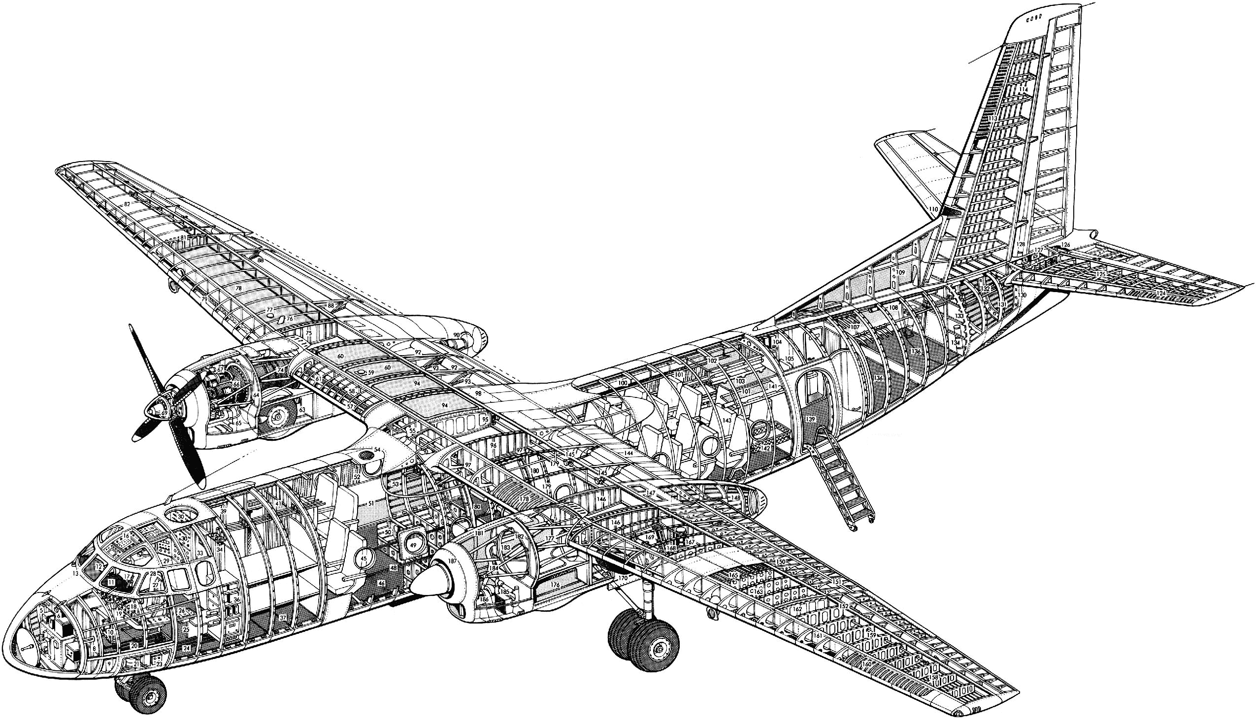 Antonov An-24 cutaway drawing