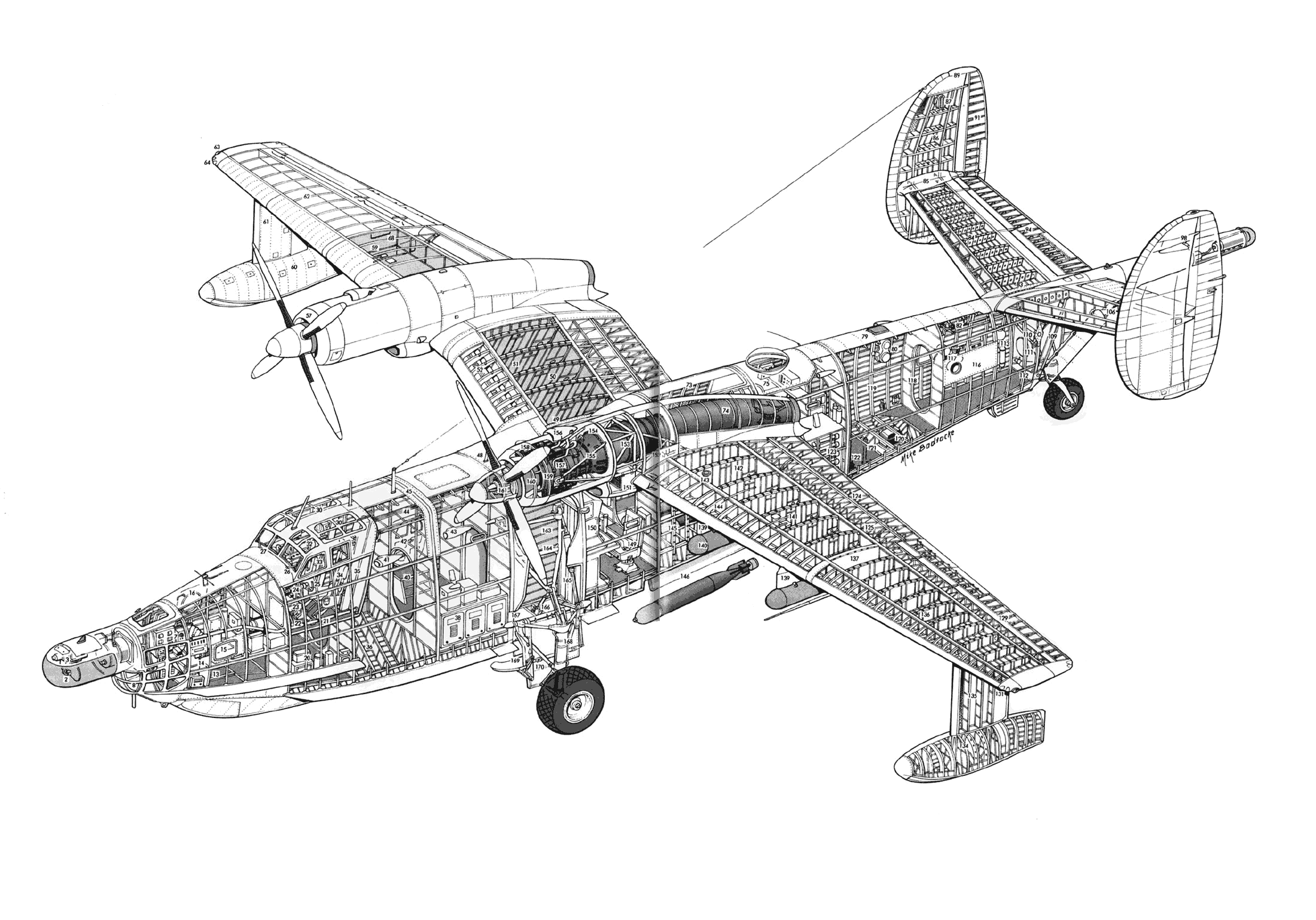 Beriev Be-12 Chayka cutaway drawing