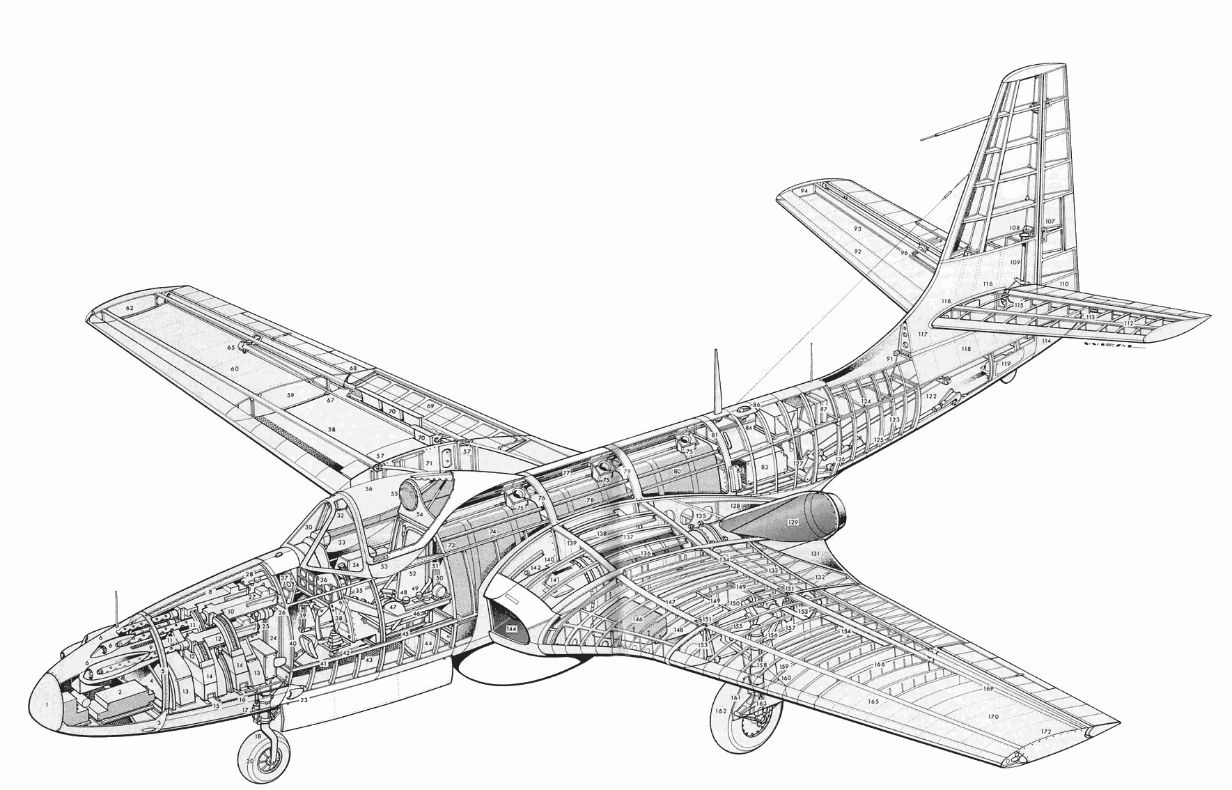 McDonnell FH Phantom cutaway drawing