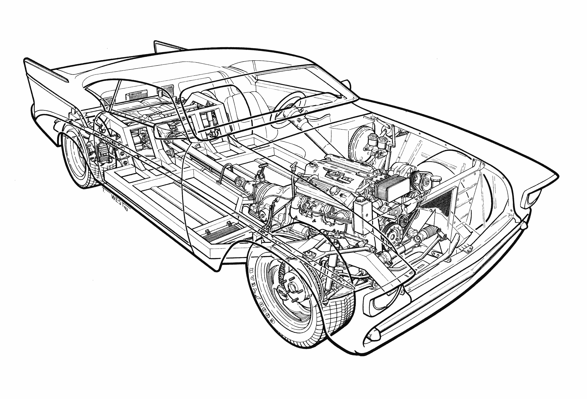 Chevrolet Bel Air cutaway drawing