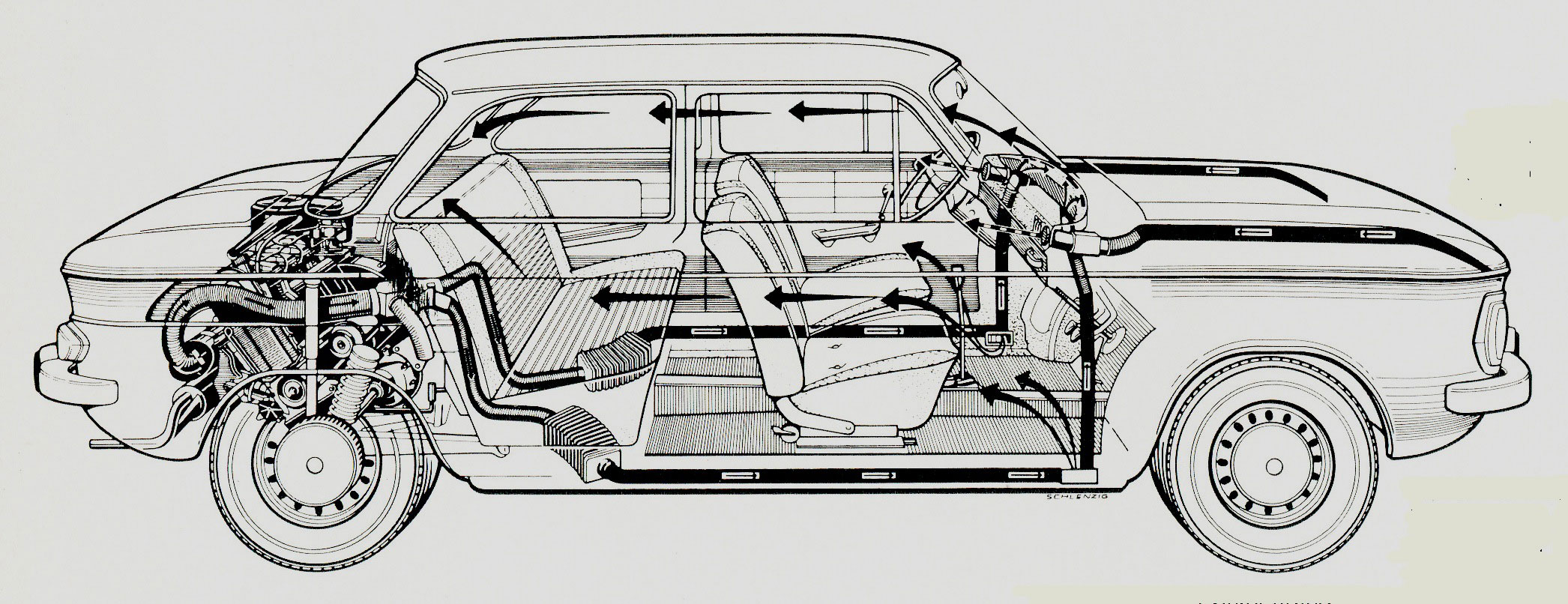 NSU 1200 cutaway drawing