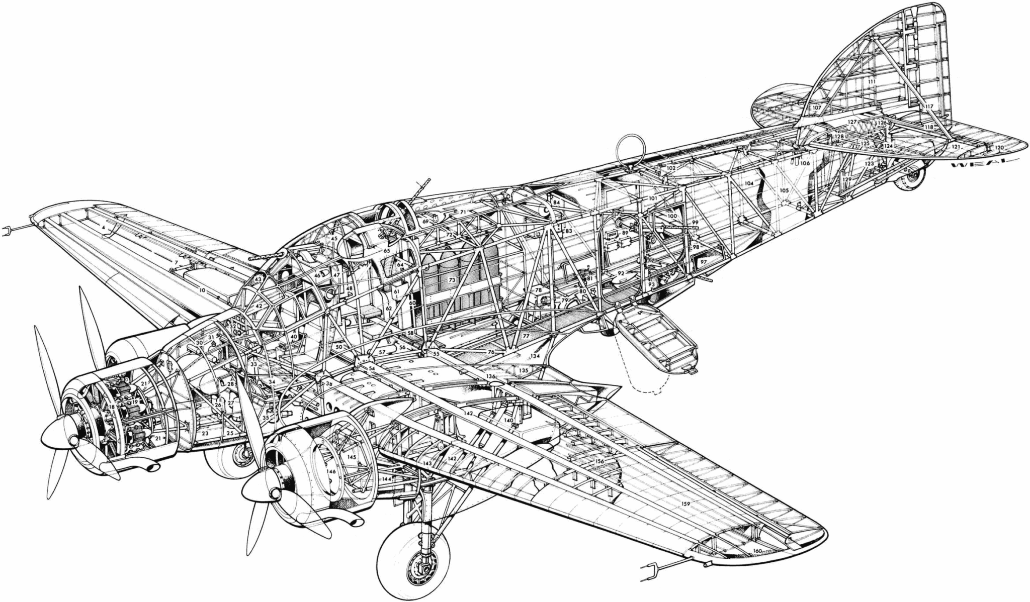 Bomber Cutaway Drawings in High quality