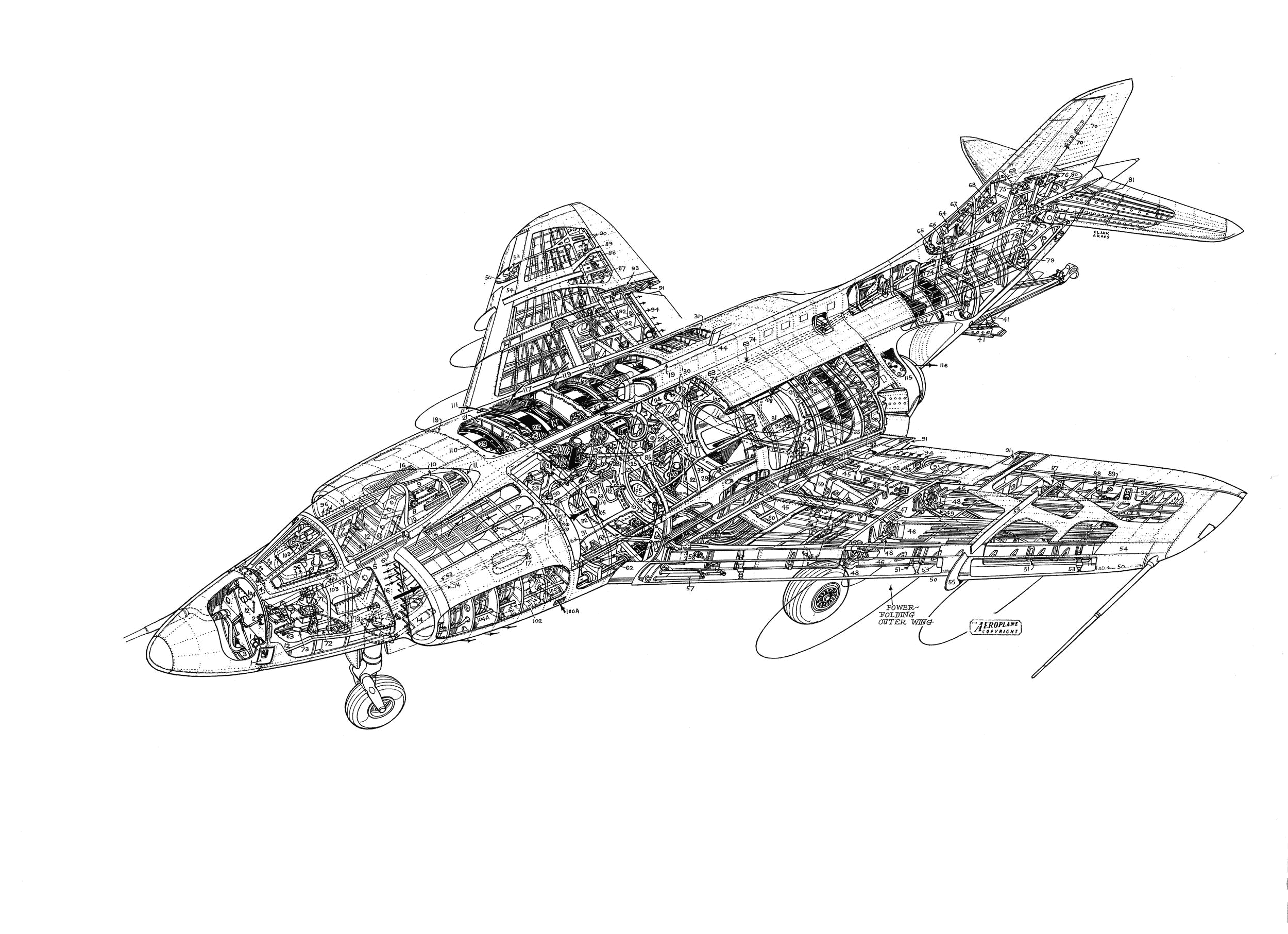 Supermarine Scimitar F.1 cutaway drawing