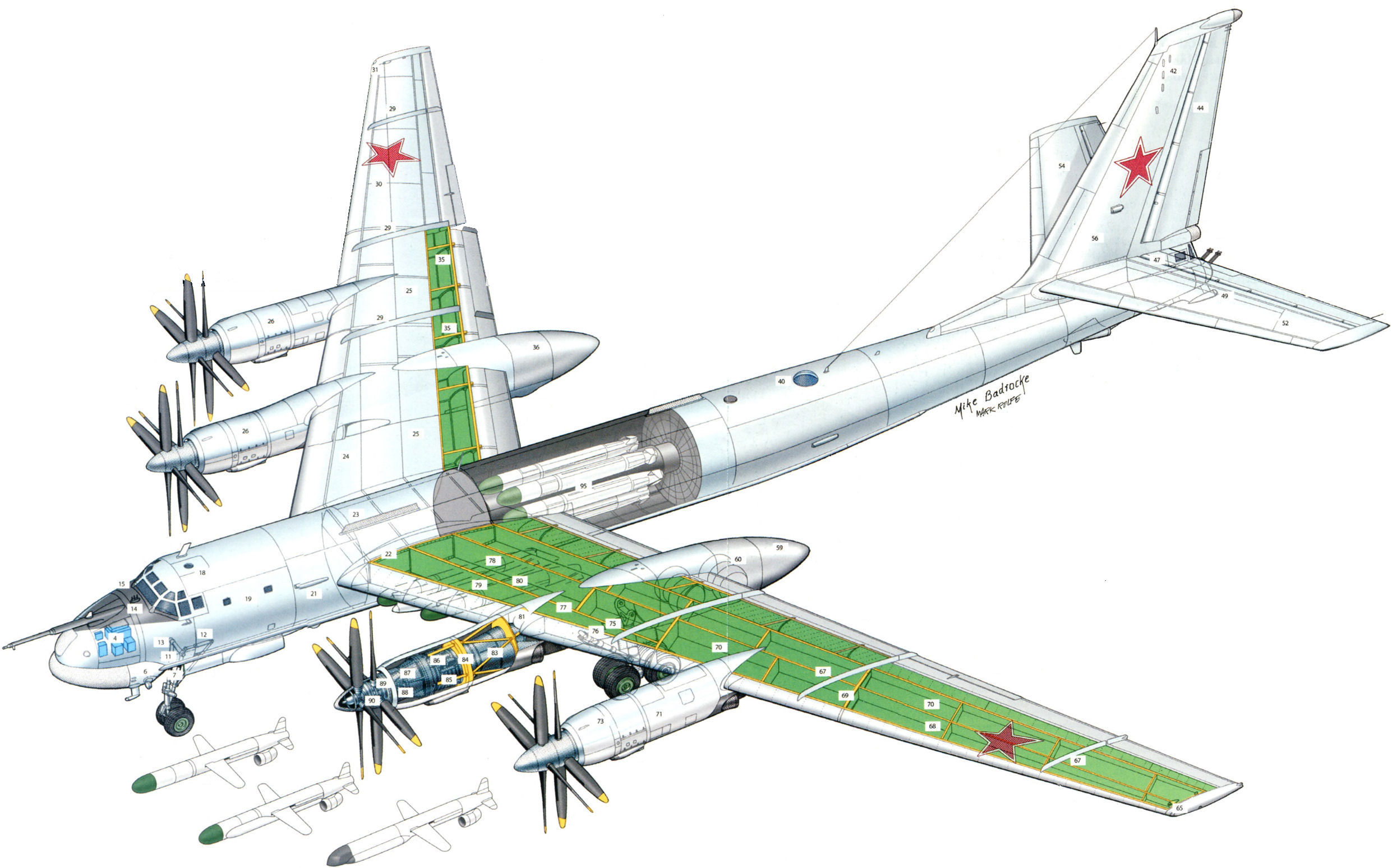 Tupolev Tu-95 cutaway drawing