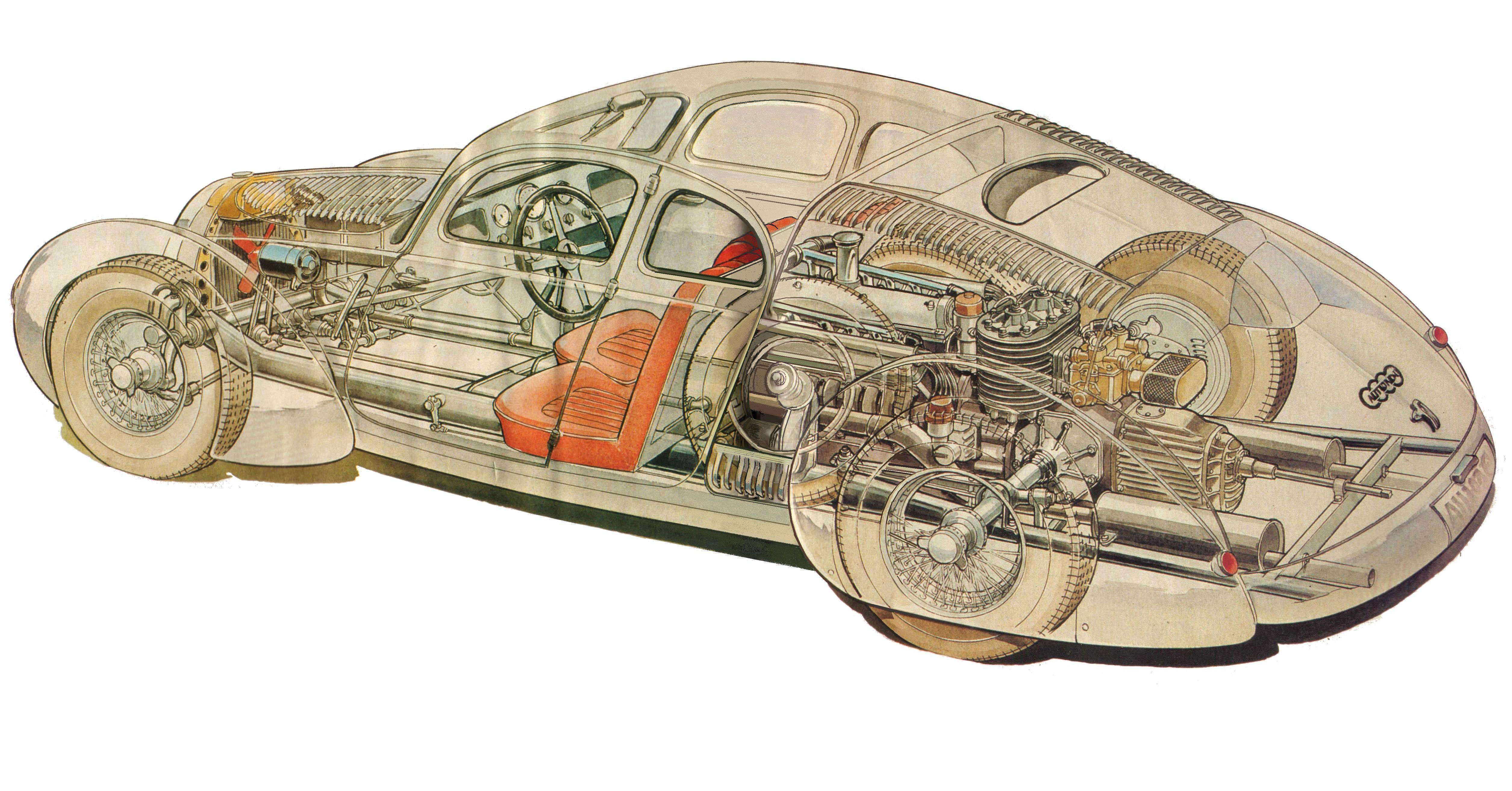 Auto Union P52 cutaway drawing