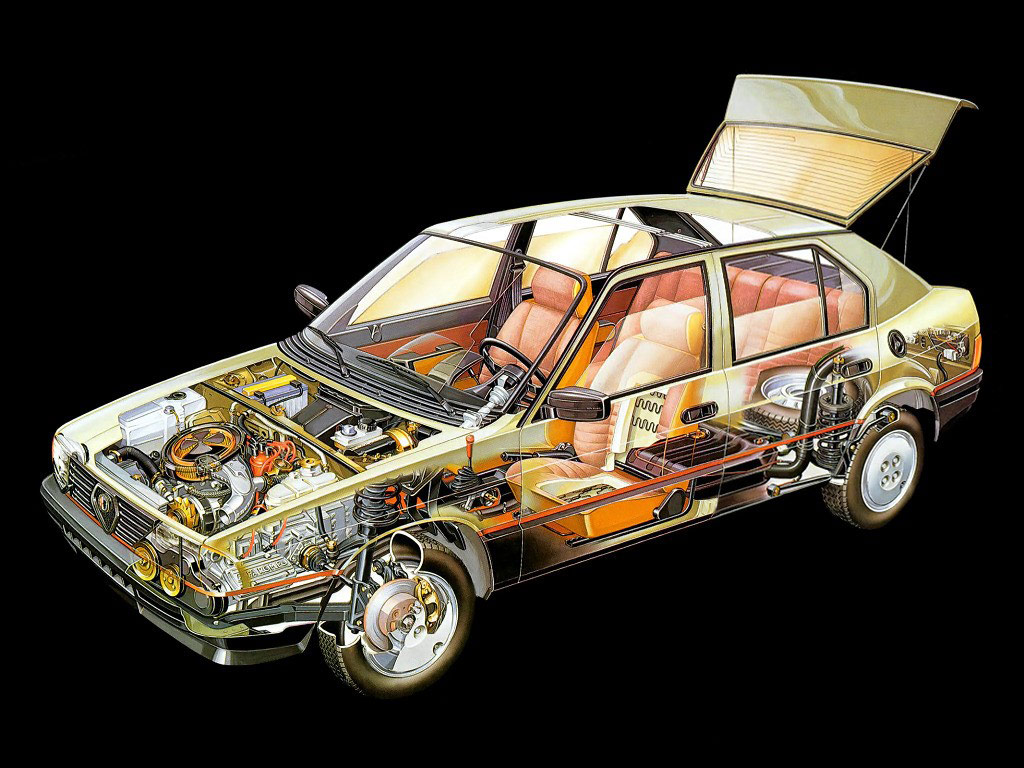 Alfa Romeo 33 cutaway drawing