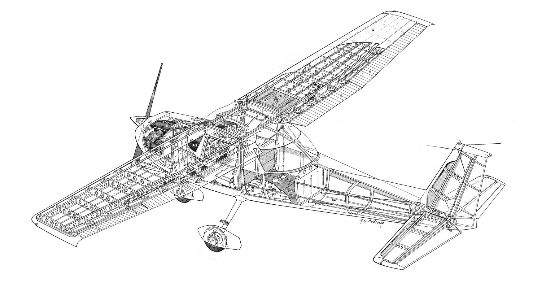 Cessna 150 cutaway drawing