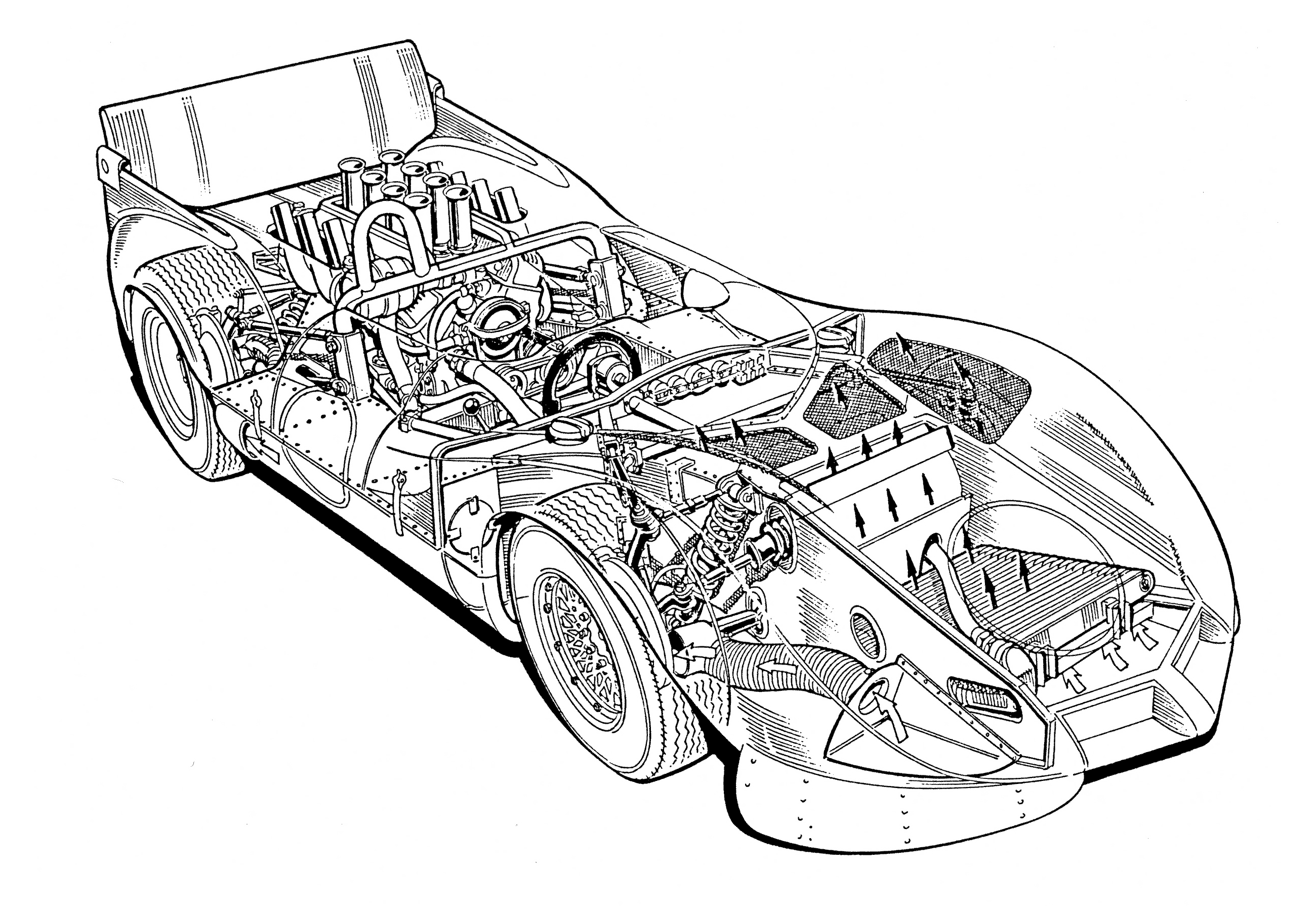 Chaparral 2C cutaway drawing