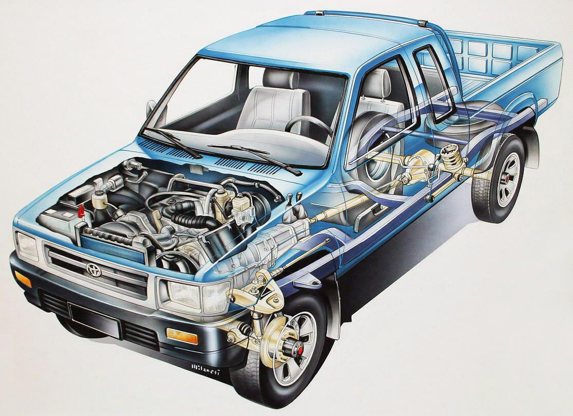 Toyota Hilux cutaway drawing