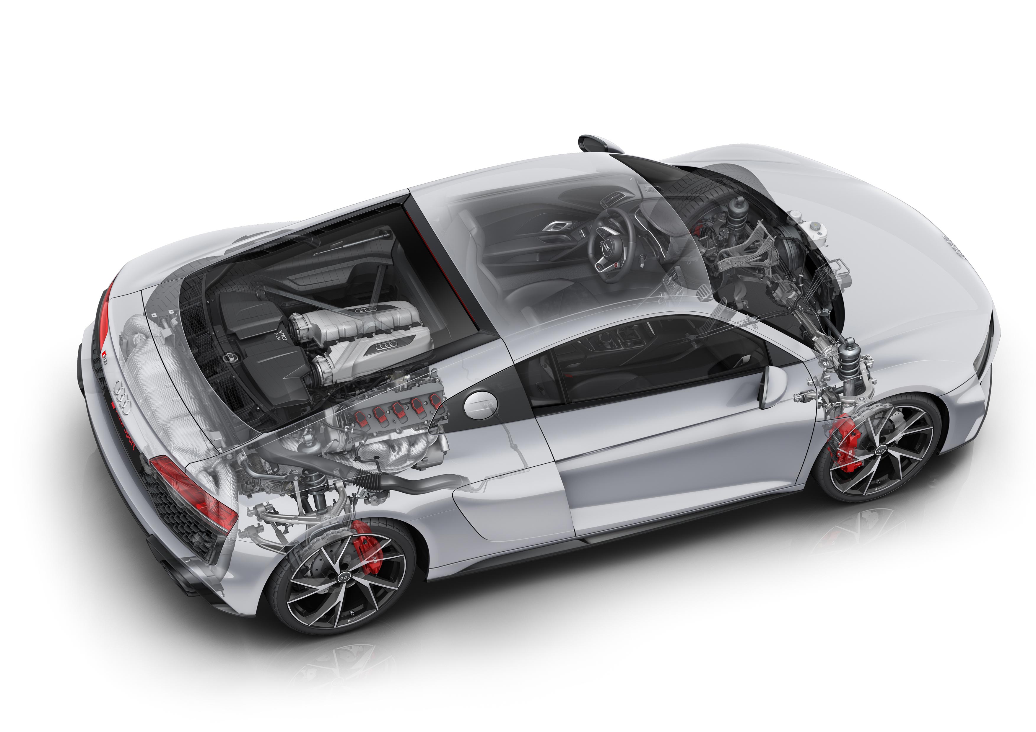 Audi R8 2019 cutaway drawing
