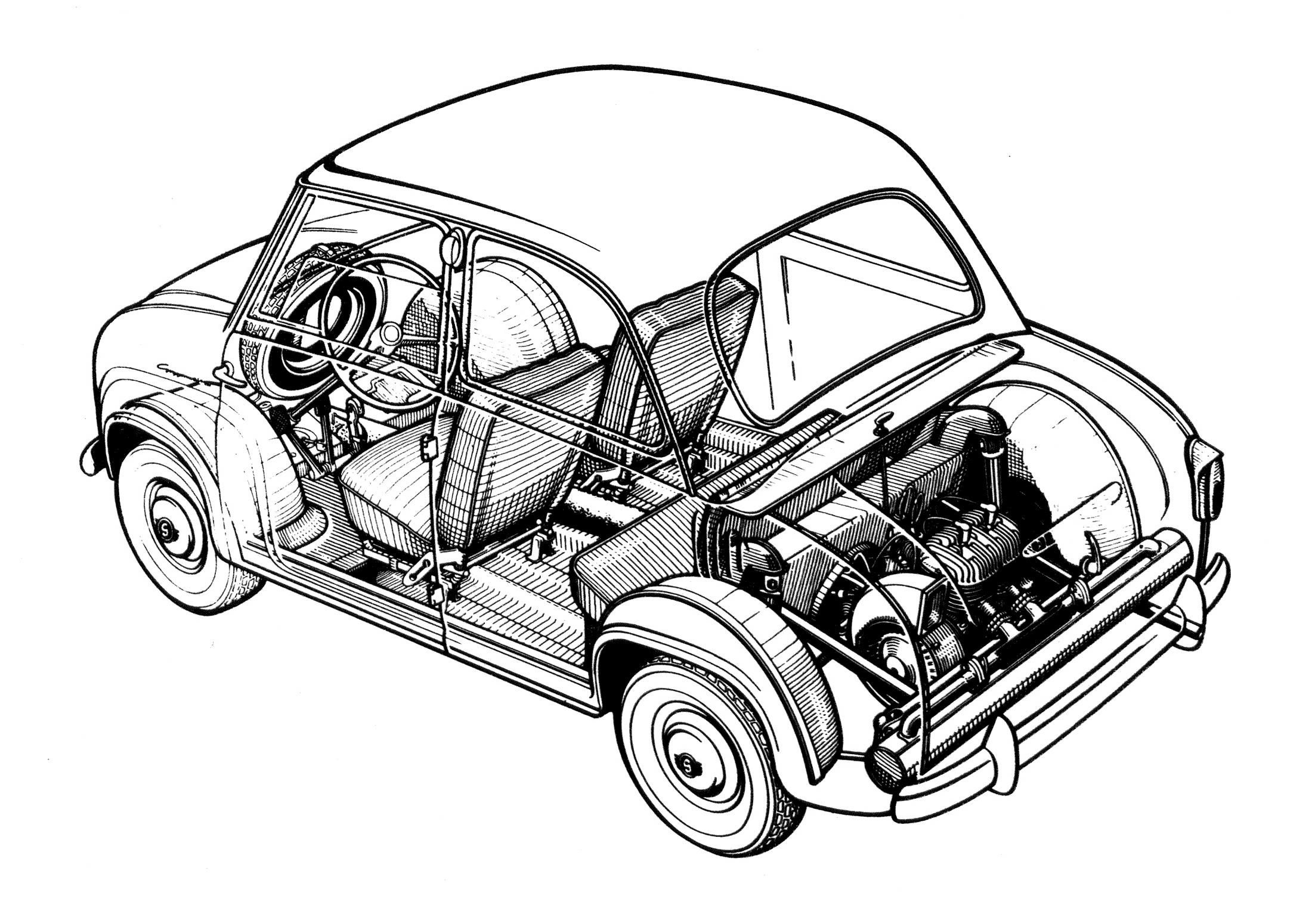 Goggomobil T300 cutaway drawing