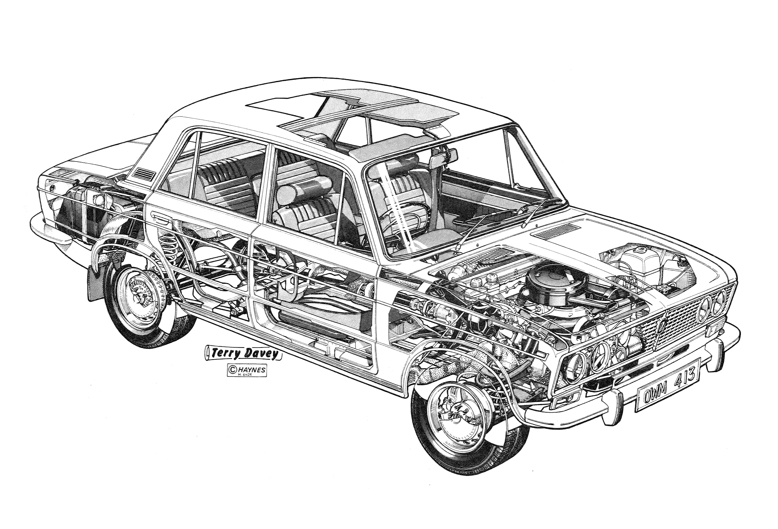 Lada 1500 Saloon cutaway drawing