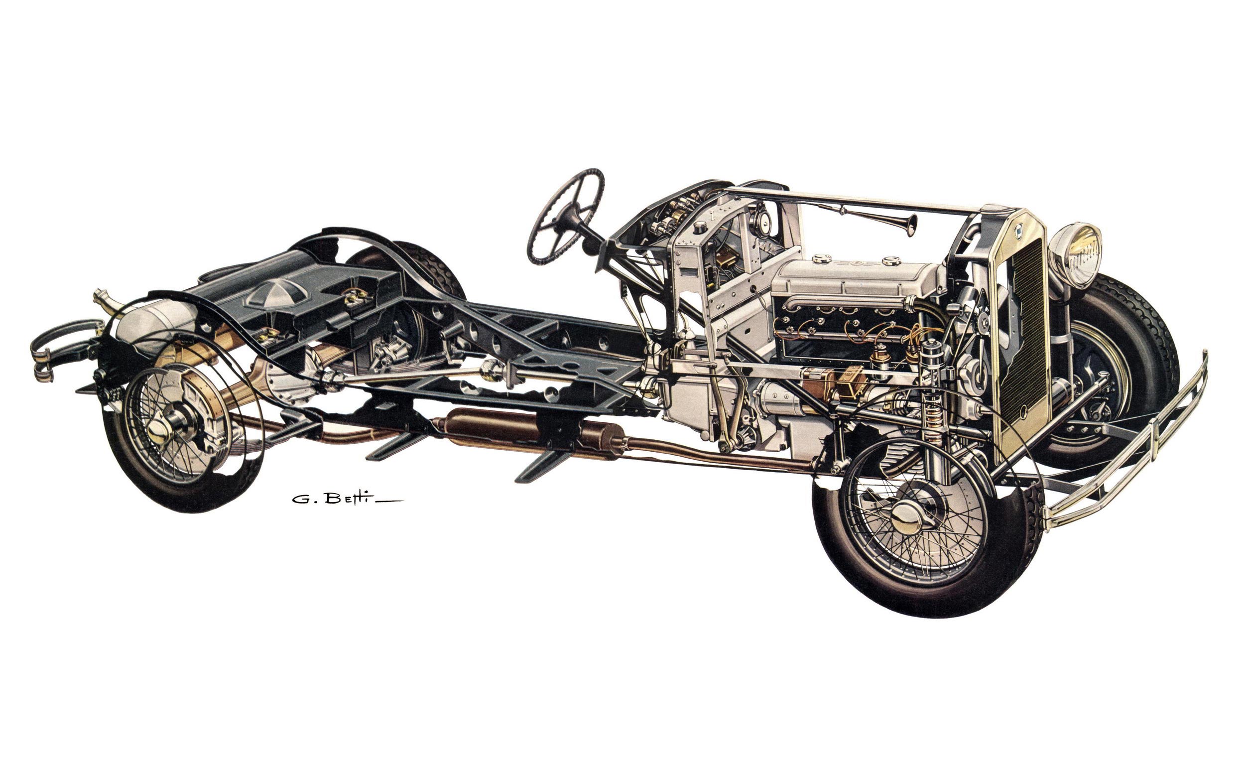 Lancia Dilambda cutaway drawing