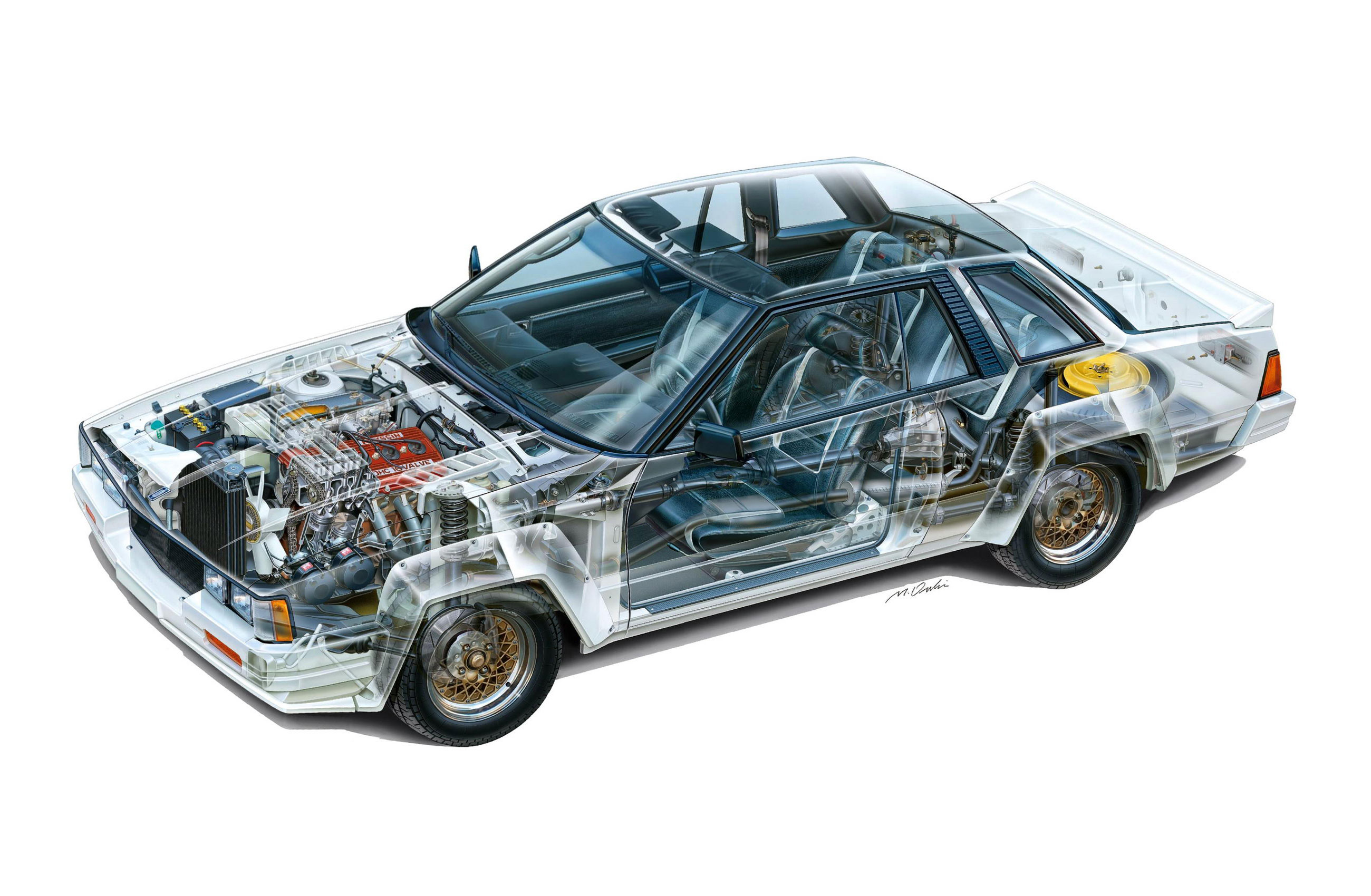 Nissan Silvia 240RS cutaway drawing