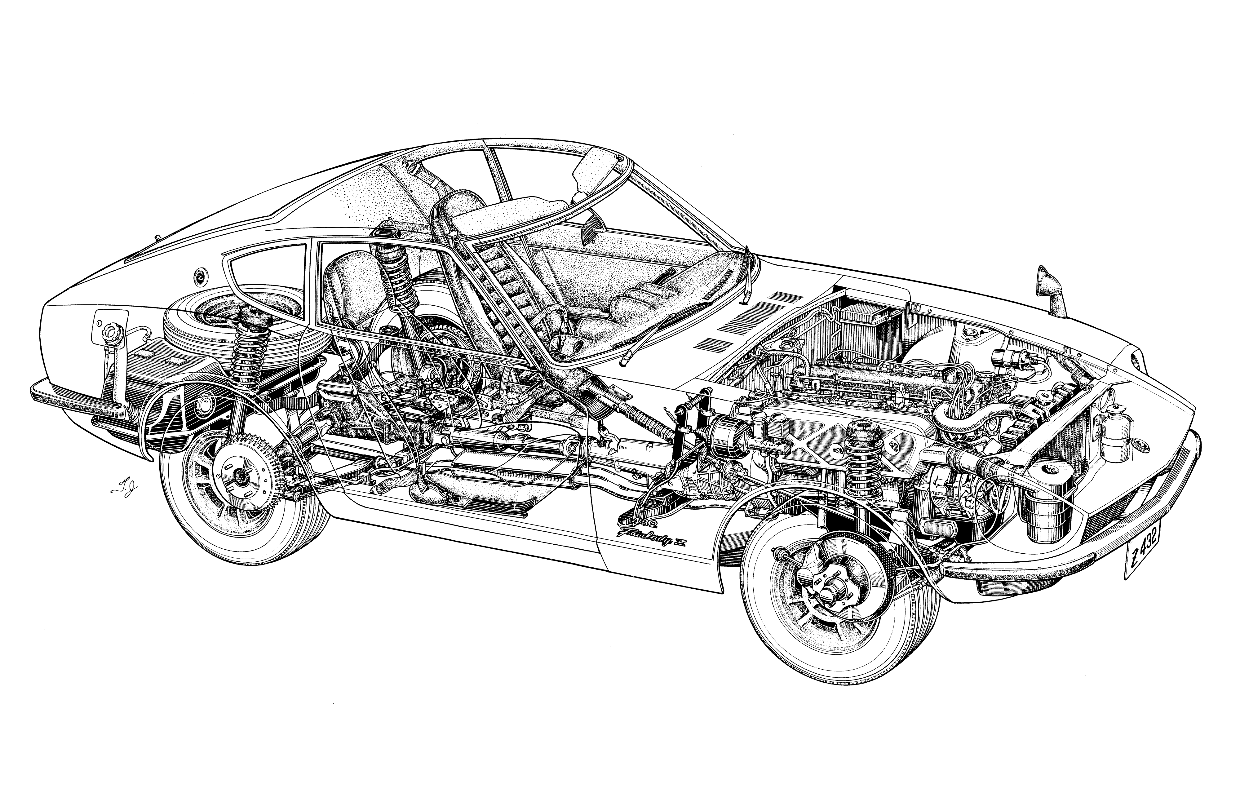 Nissan Fairlady cutaway drawing