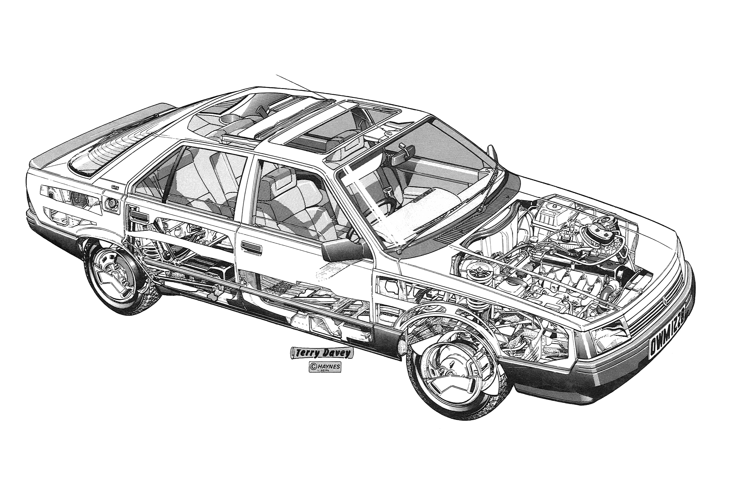 Renault 25 GTS cutaway drawing