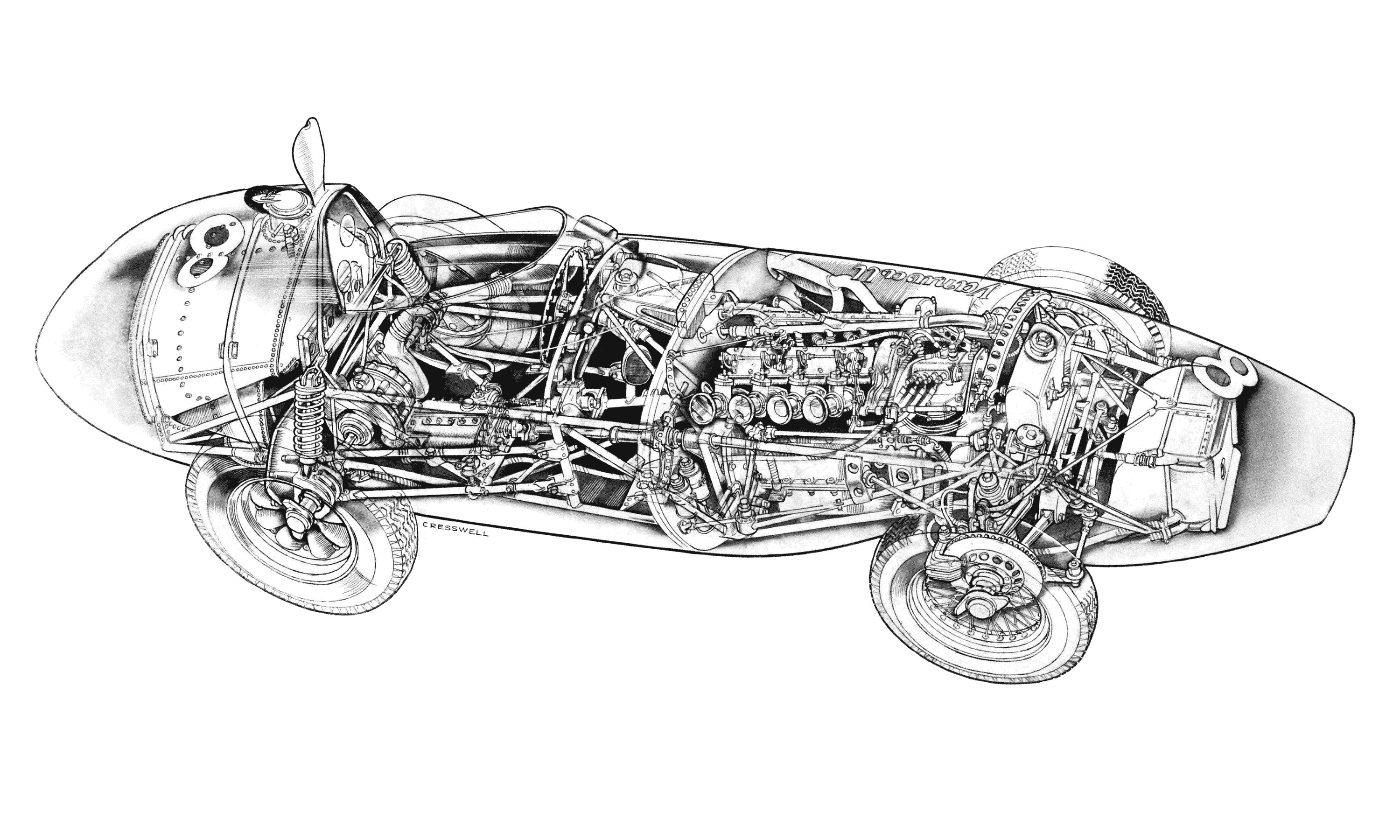 Vanwall VW58 1958 cutaway drawing