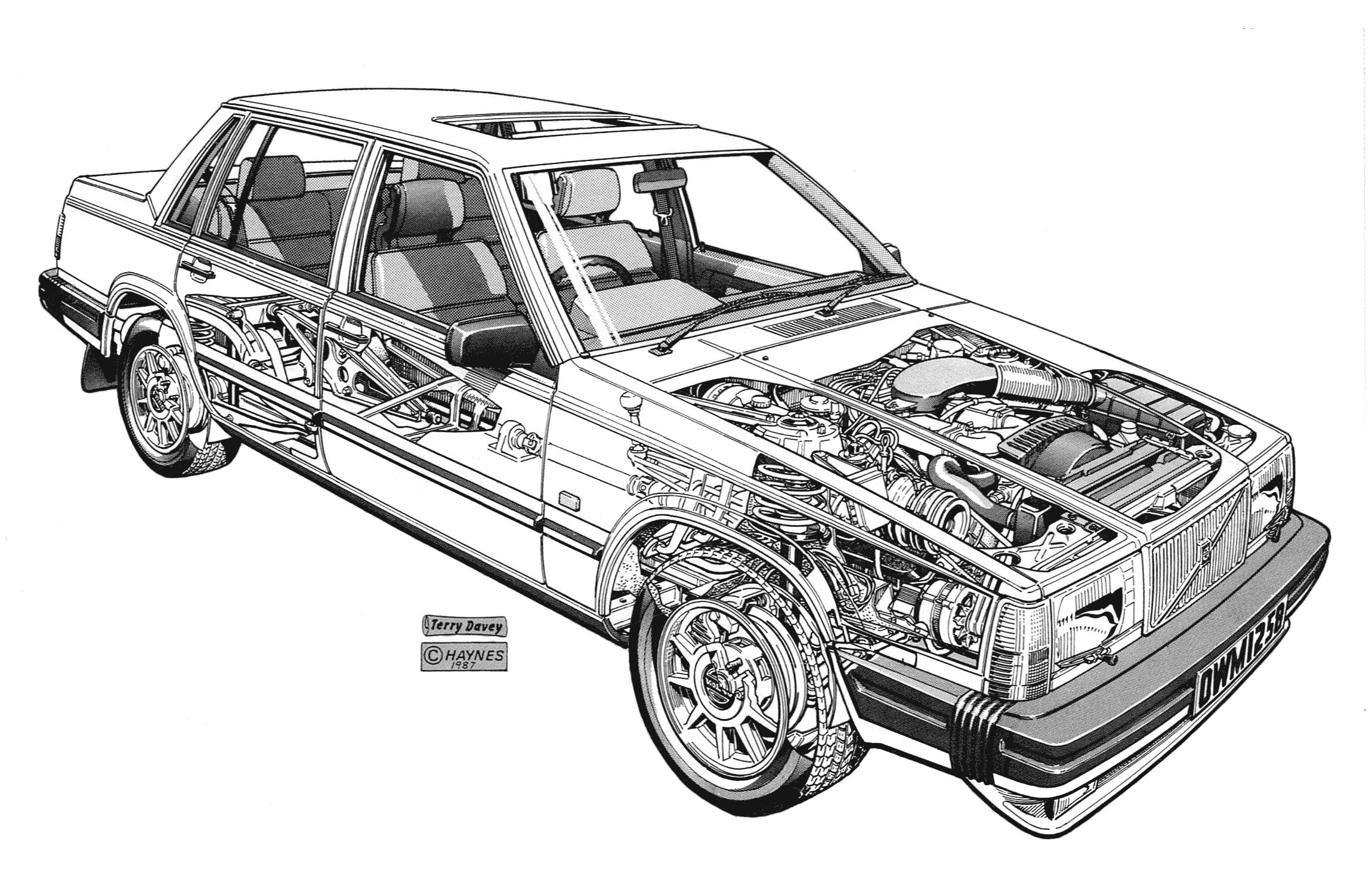Volvo 740 cutaway drawing