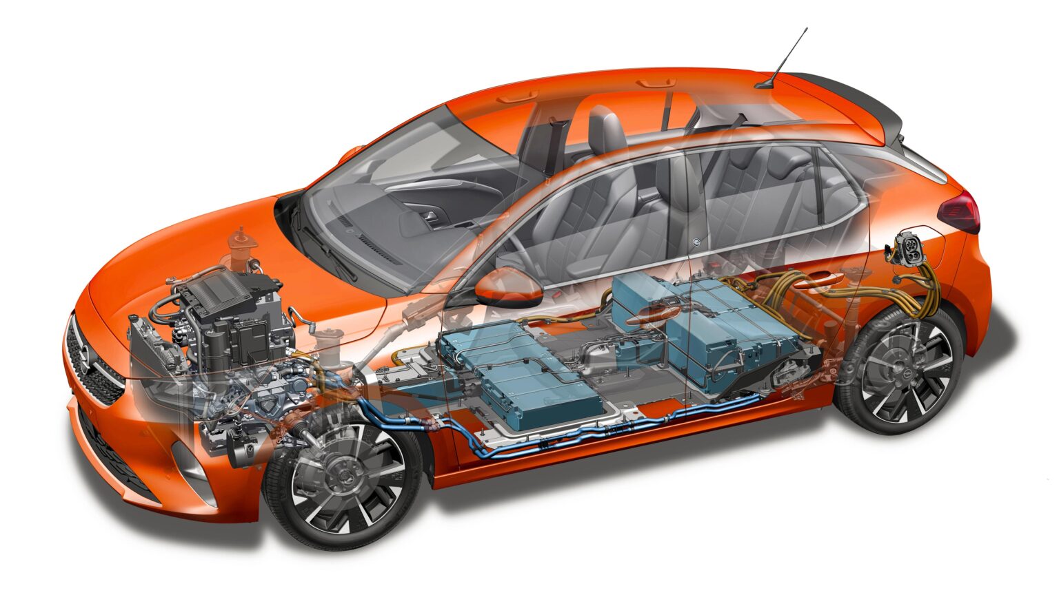 Electric car Cutaway Drawings in High quality