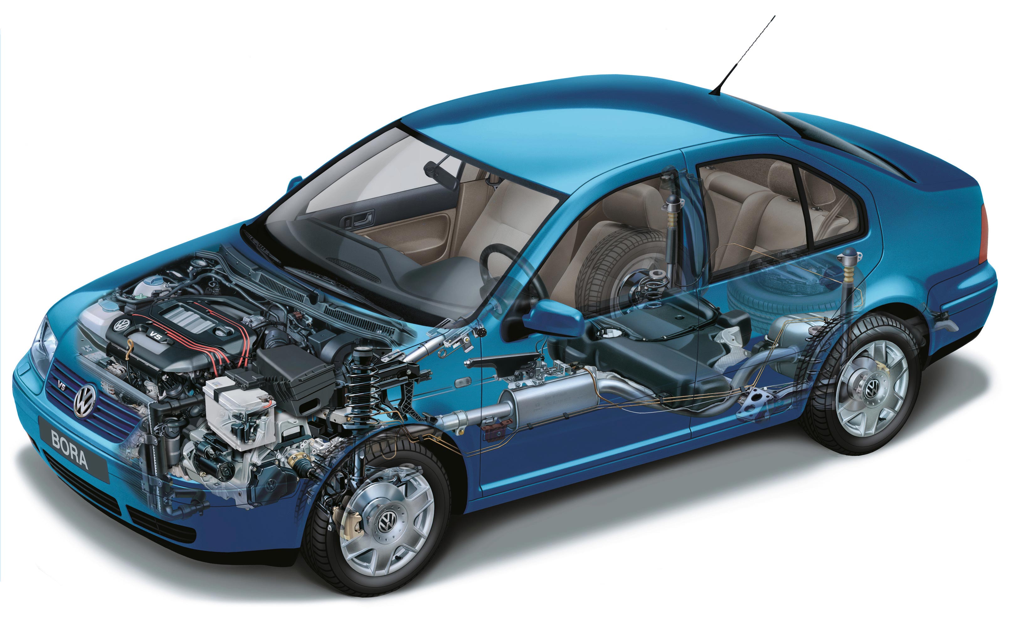 Volkswagen Bora cutaway drawing
