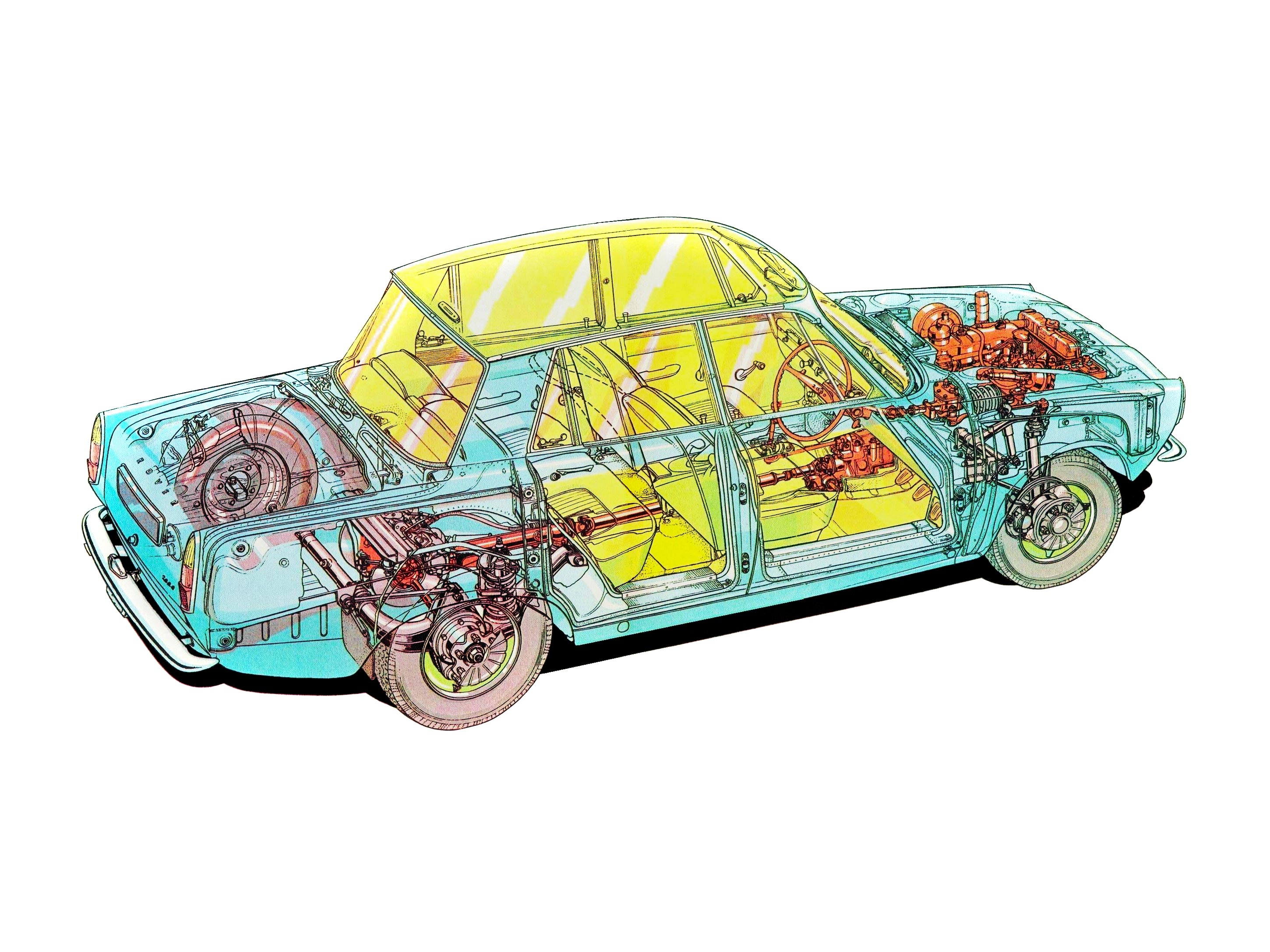 Rover 2000 cutaway drawing