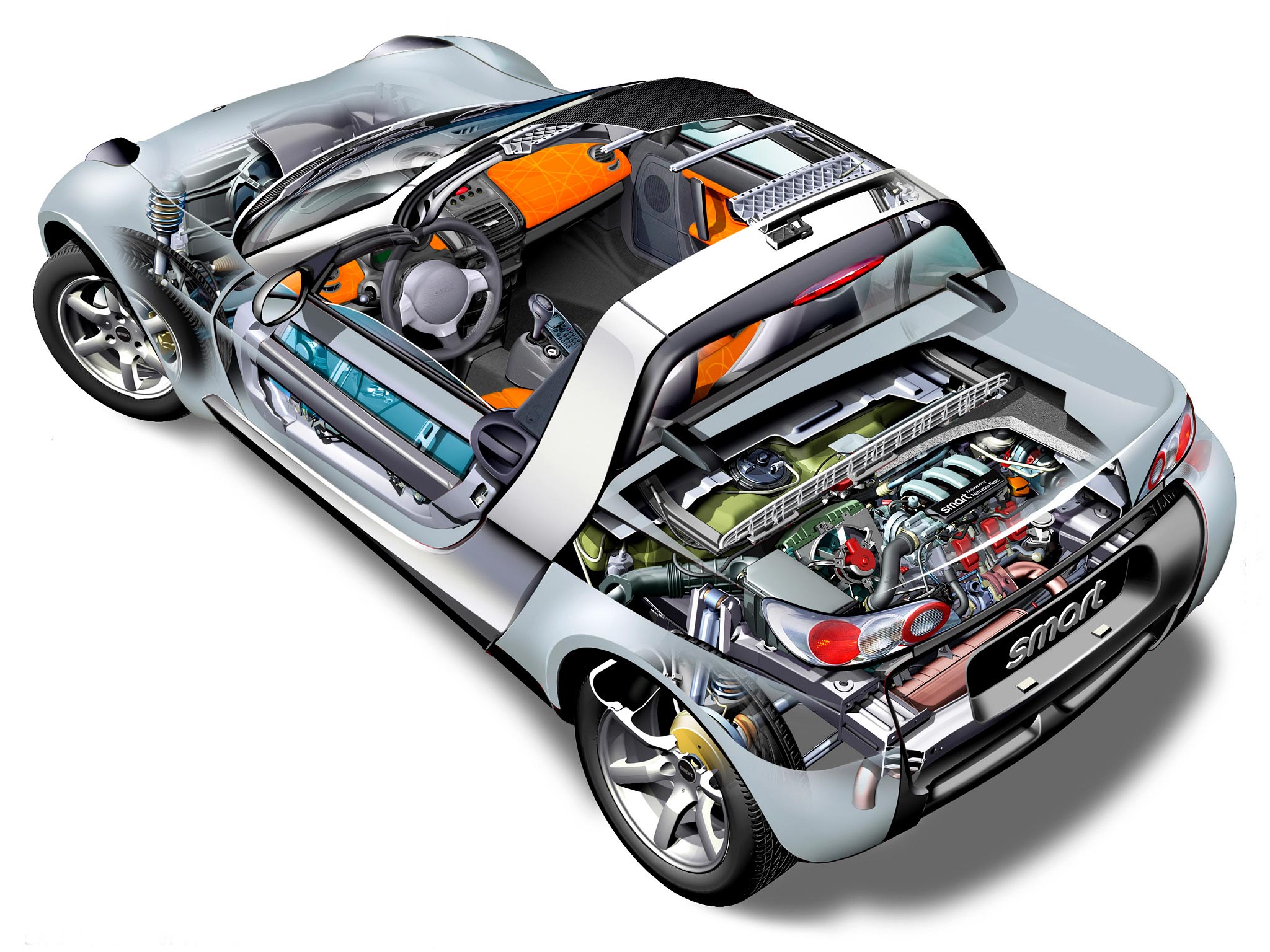 Smart Roadster cutaway drawing