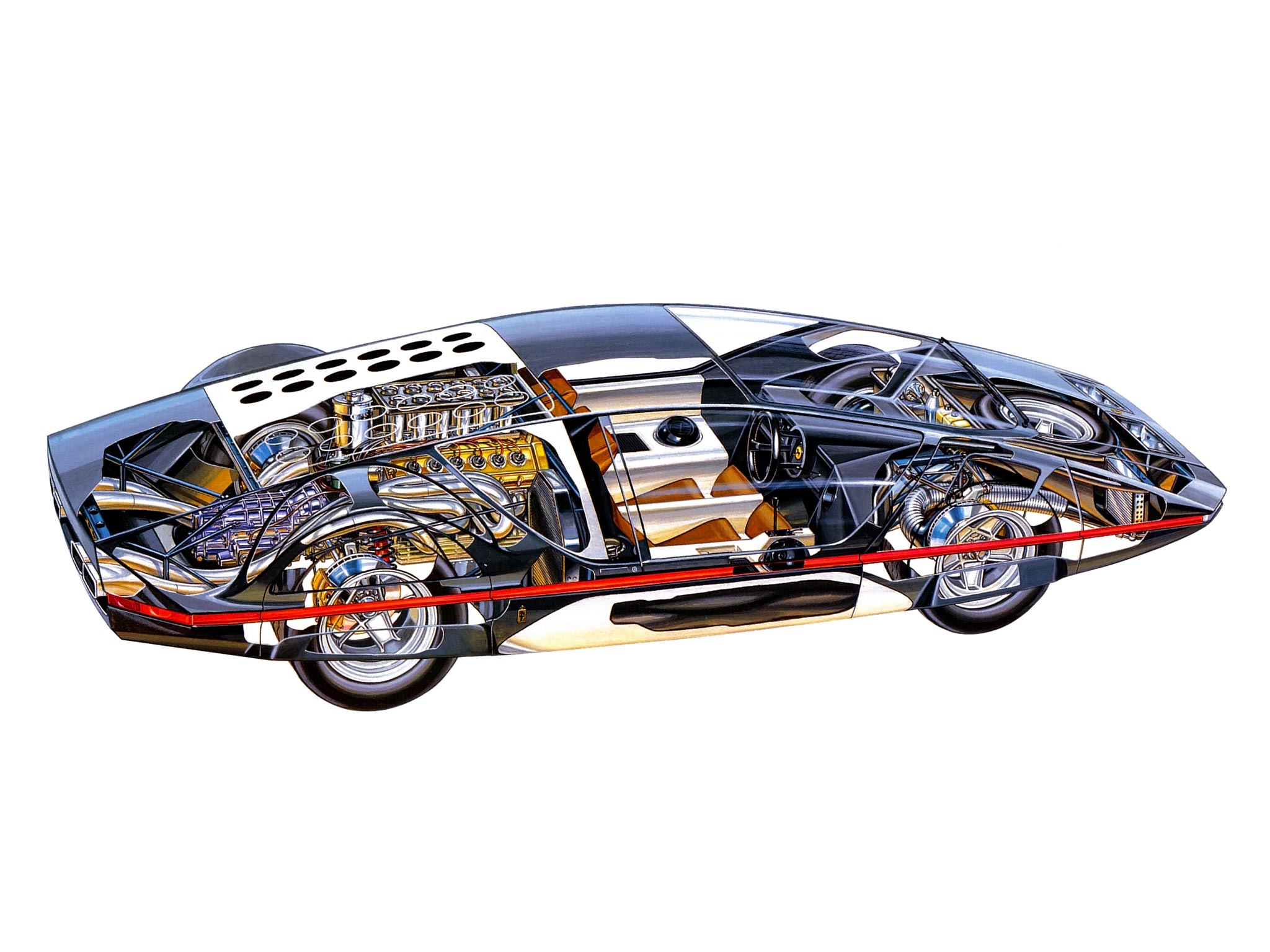 Ferrari Modulo cutaway drawing
