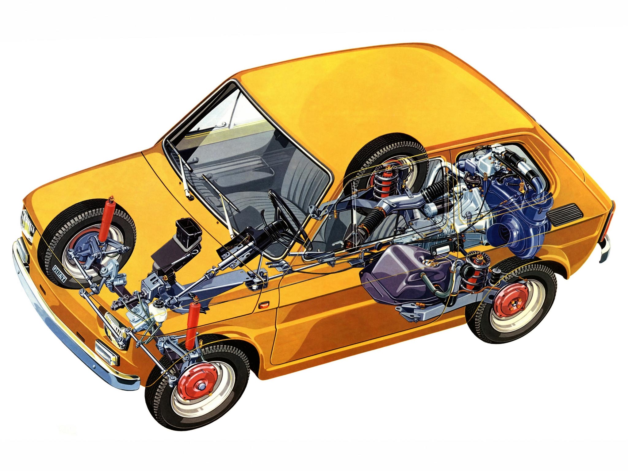 Fiat 126 cutaway drawing